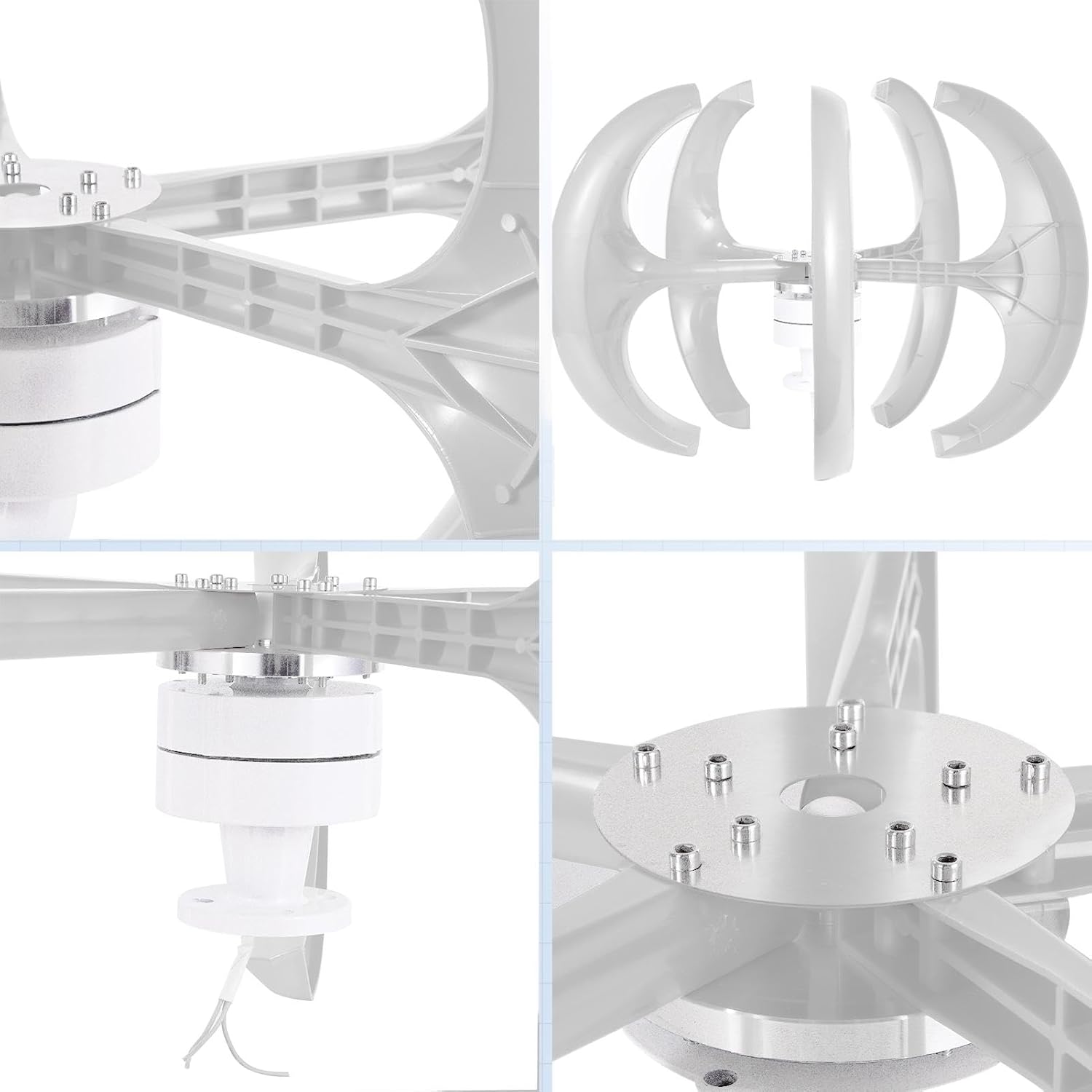 Vertical Axis Wind Turbine | Eco-Friendly Wind Generator Kit for Residential 5 Leaves,Silent Efficient Wind Generators for Home Street, Harnessing 360-Degree Wind Direction for Home Street