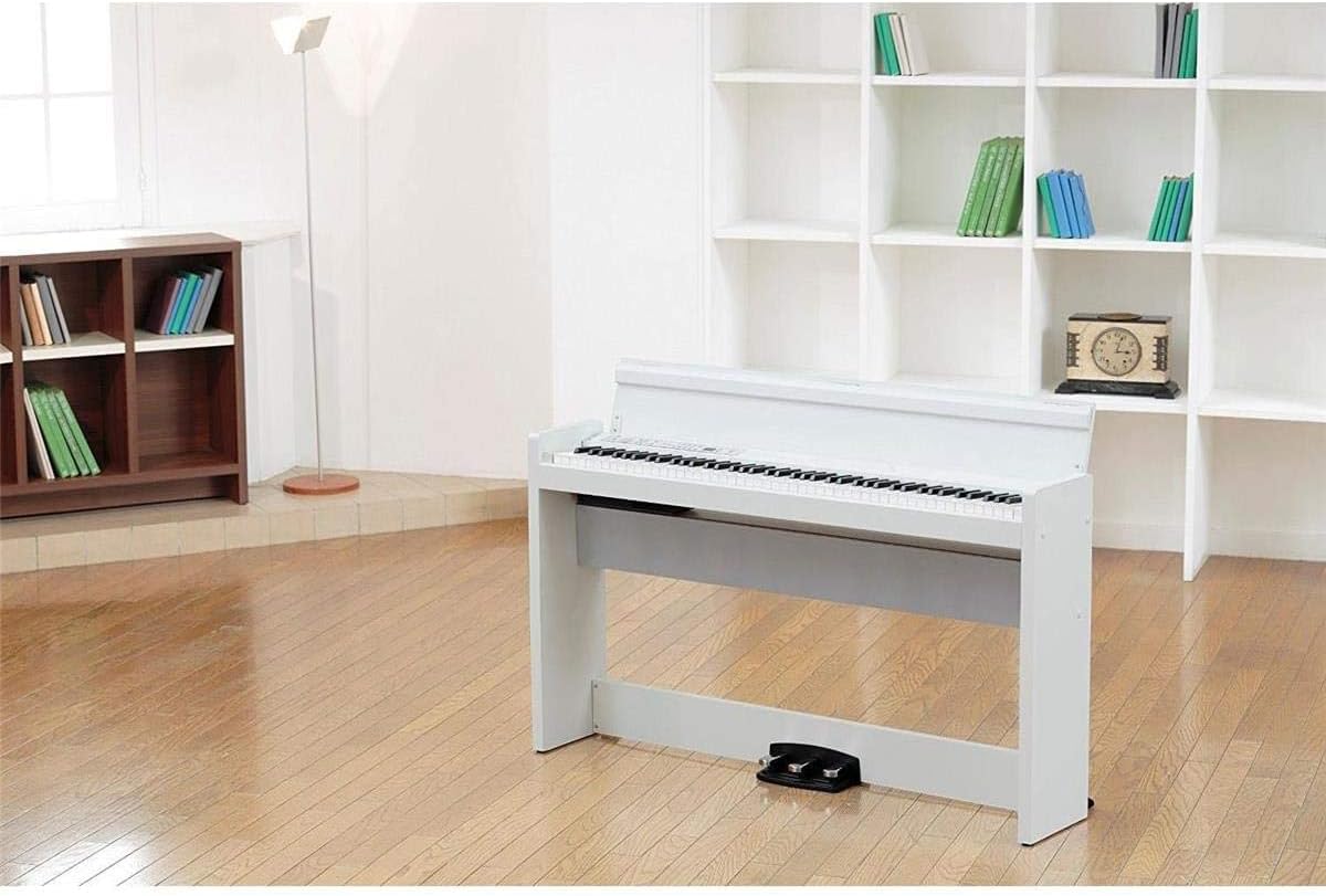 Korg LP-380 Digital Piano - White Bundle with Furniture Bench, Headphones, and Austin Bazaar Polishing Cloth