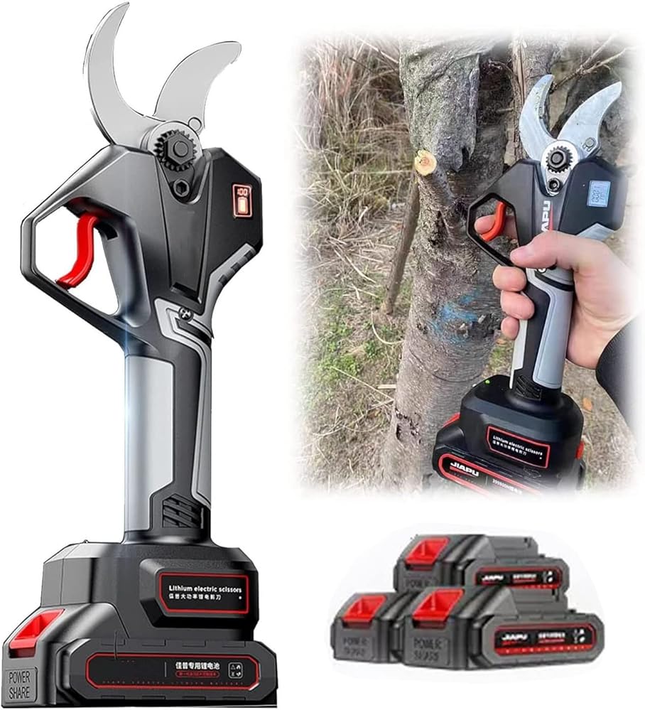 Pruning Shears Electric Pruning Shears Cordless Portable Branch Cutter Electric Pruner for Outdoor Gardening with 1.97 Inch Cutting Diameter (3 X