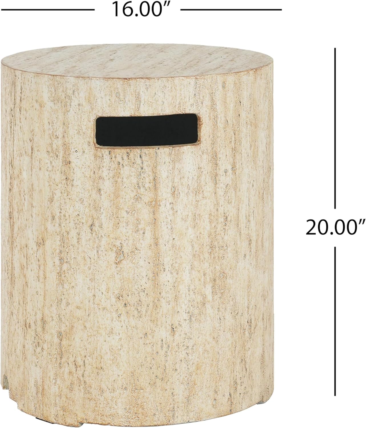 GDFStudio Propane Tank Cover Outdoor MgO Tank Holder Ribbed-Cylindrical Shape Tank Storage Side Table for Gas Fire Pits Gas Tank Holder Storage for 20 lb Propane Tanks, 16