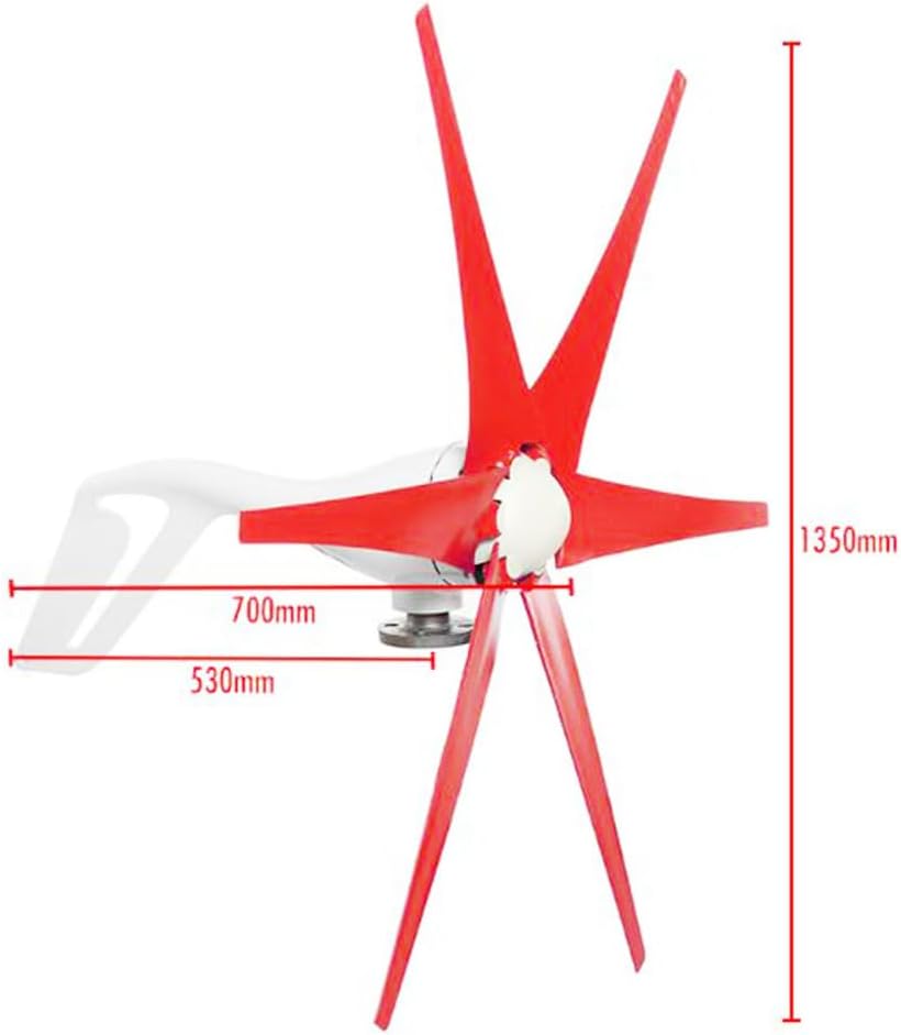 14000W Windmill Turbines Generator 12V/24V/48V Small 6 Blade Wind Industrial Machinery Equipment, for Marine Home Charging(with Controller)