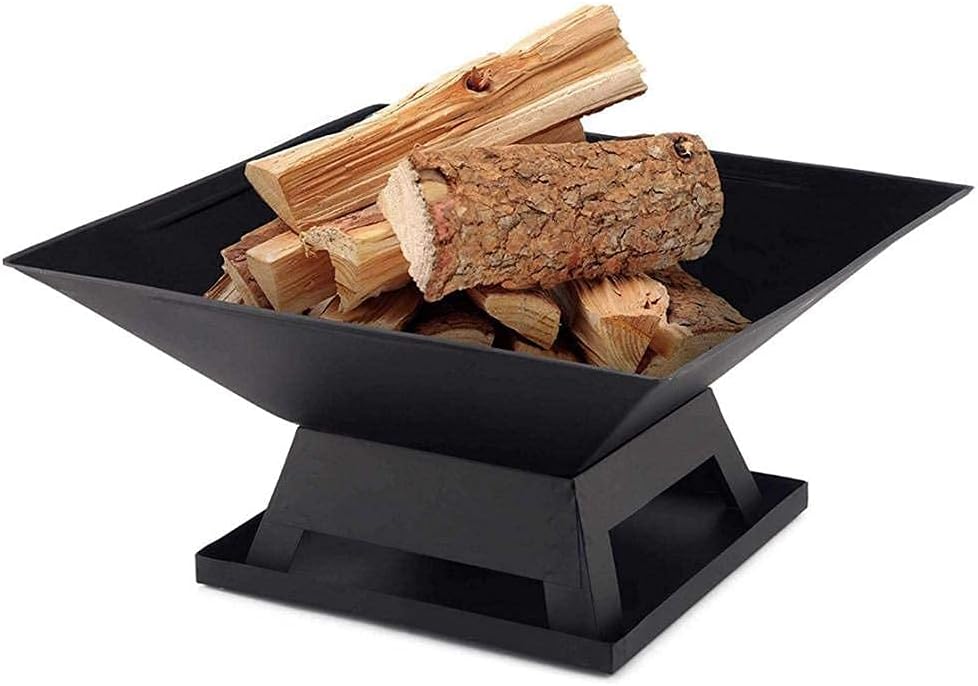 ItzZa Grill with Heater Outdoor Garden Black Barbeque Metal Brazier Patio Decor Firepit