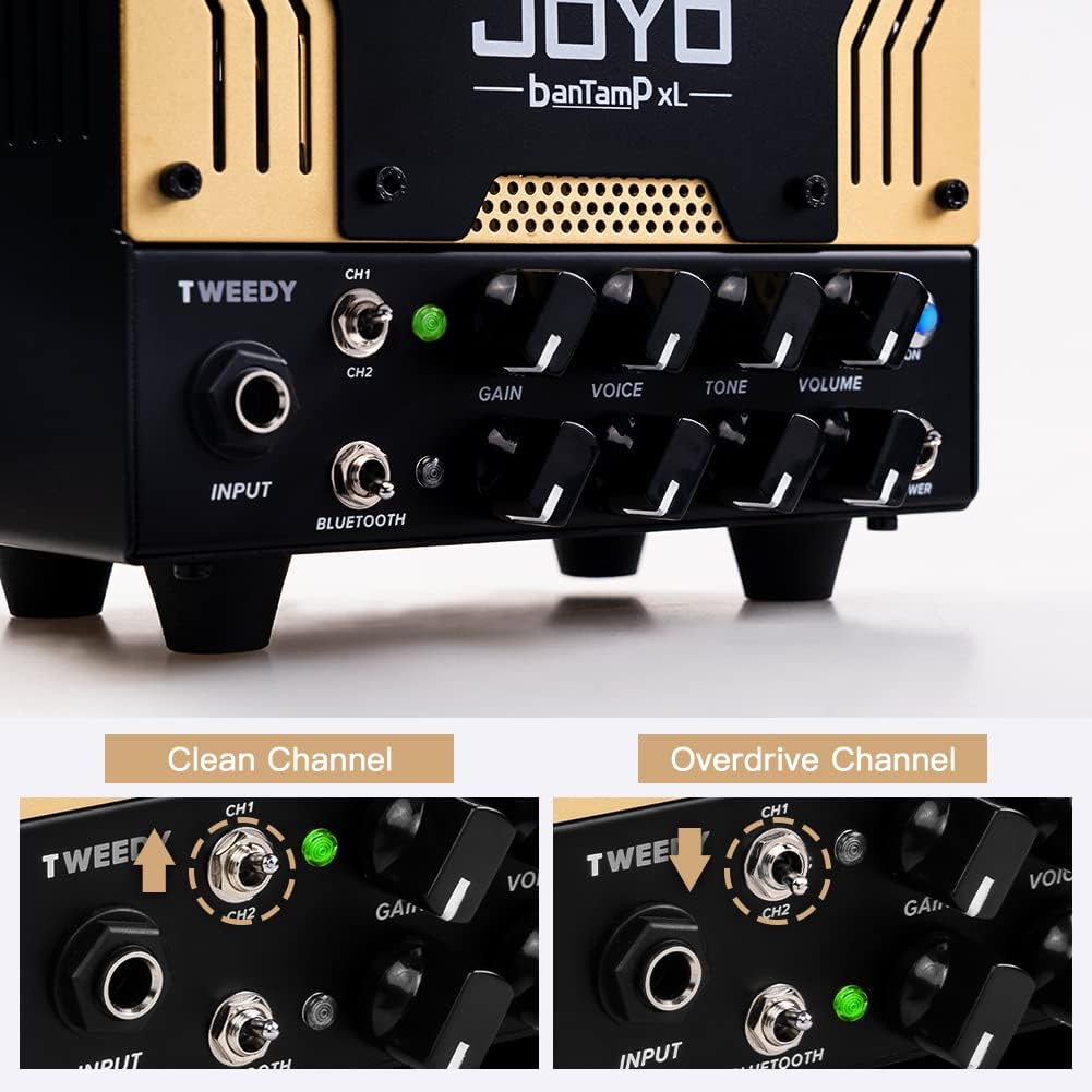 JOYO 5.8GHz Wireless Guitar System (JW-02S) Bundles with JOYO Mini Amp Head 20 Watt (Tweedy)
