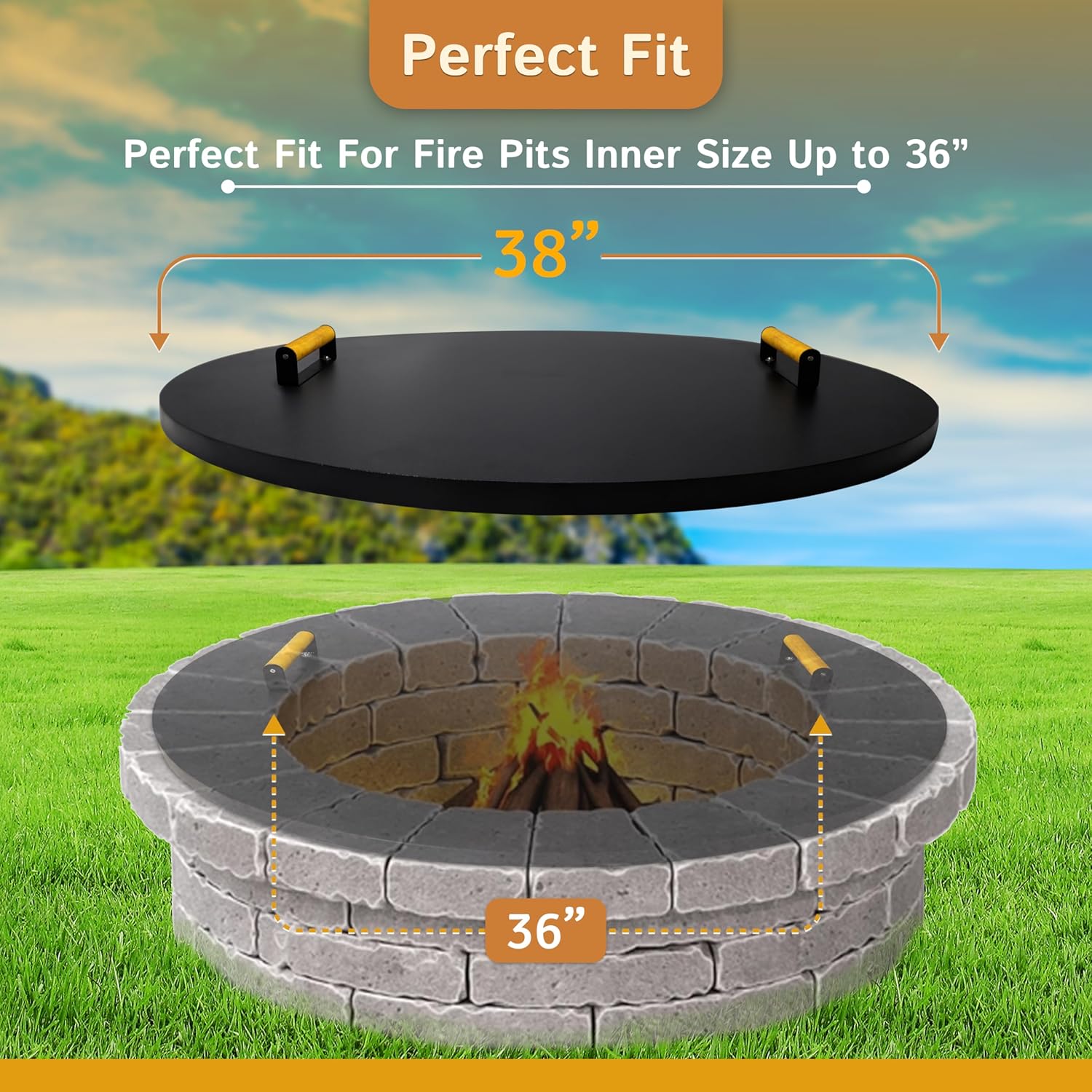 Simond Store Fire Pit Cover Round 38