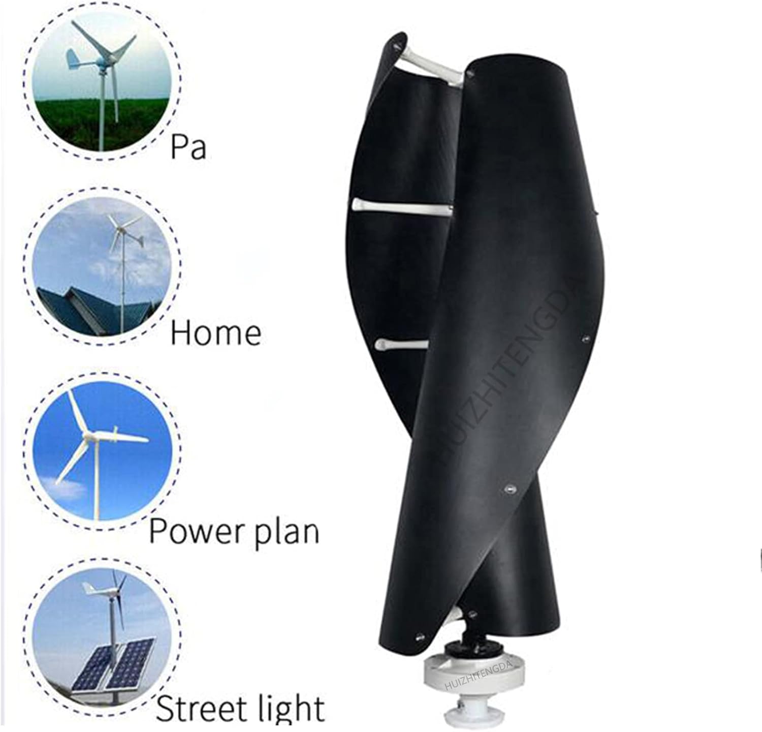 10000W Vertical Spiral Wind Turbine Portable Generator 12V 24V 48V 220V Windmill Wind Power Generator with Controller Suitable for Courtyards and Villages