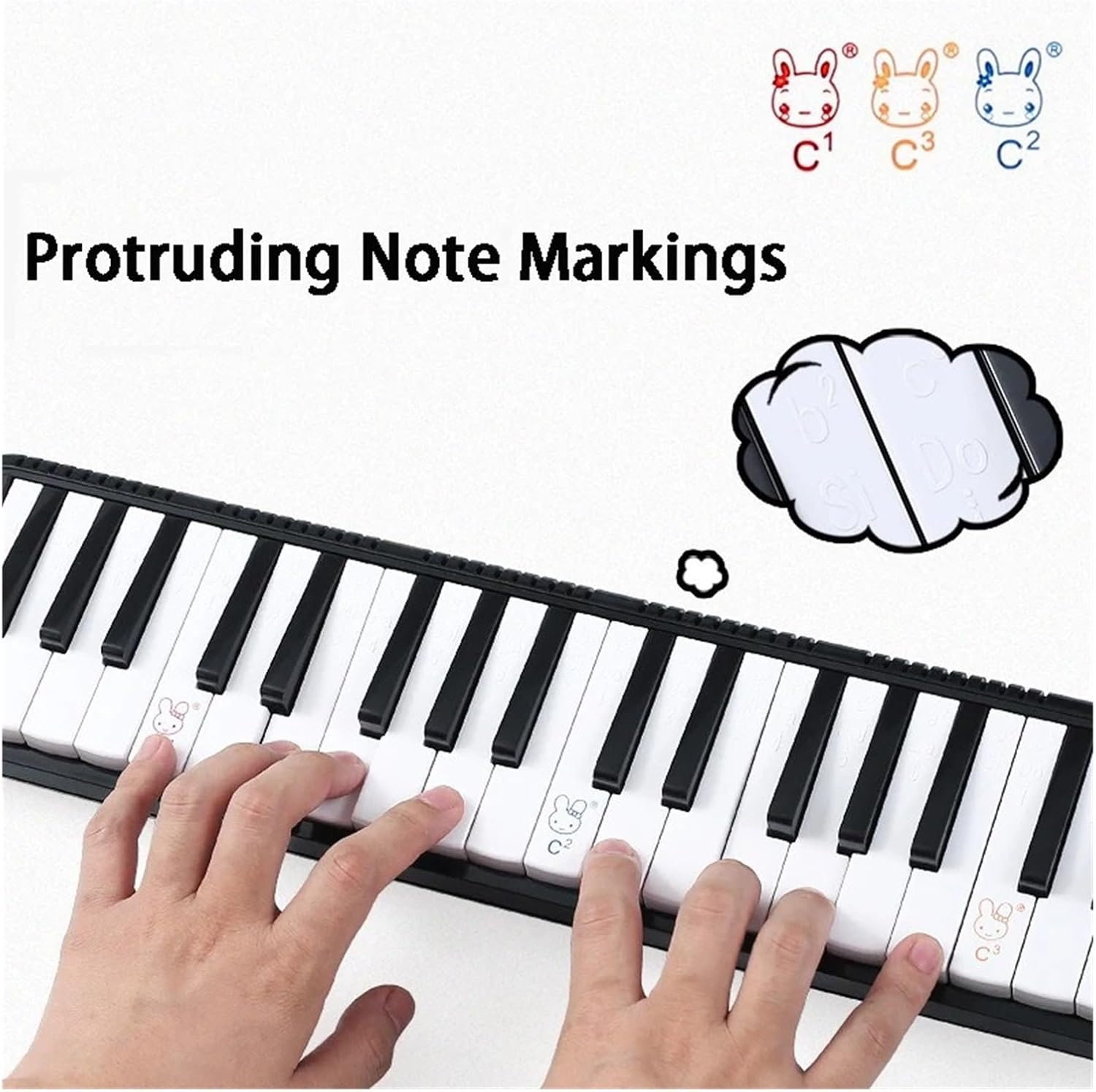 Melodica Children Melodica 37 Keys Mouth Organ 32 Key with Mouthpiece Portable Musical Keyboard Professional Piano for Child Melodion(37 Key Pink)