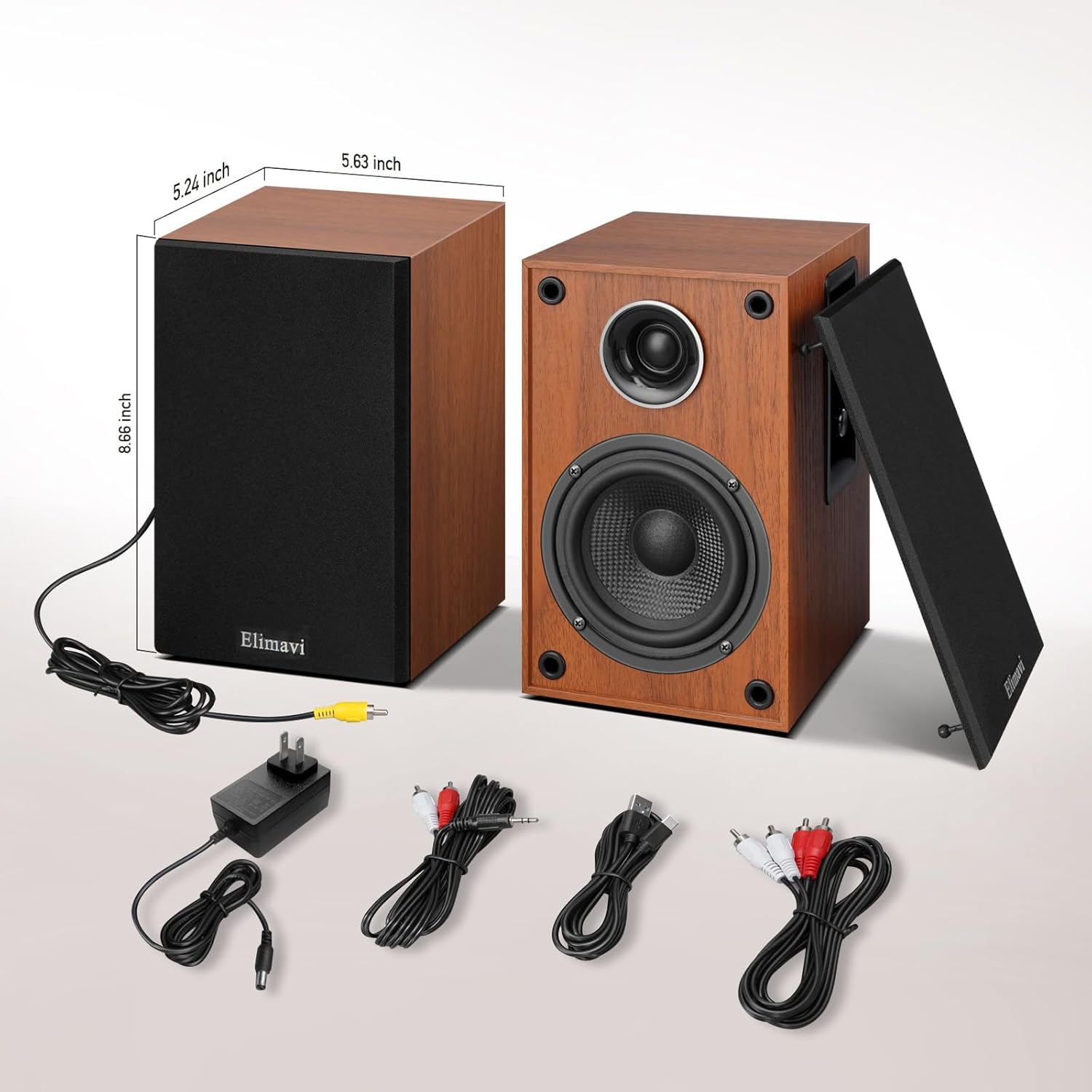 Powered Bookshelf Speakers, 40W X 2 Record Player Speakers with 4 Inch Woofer and a 1