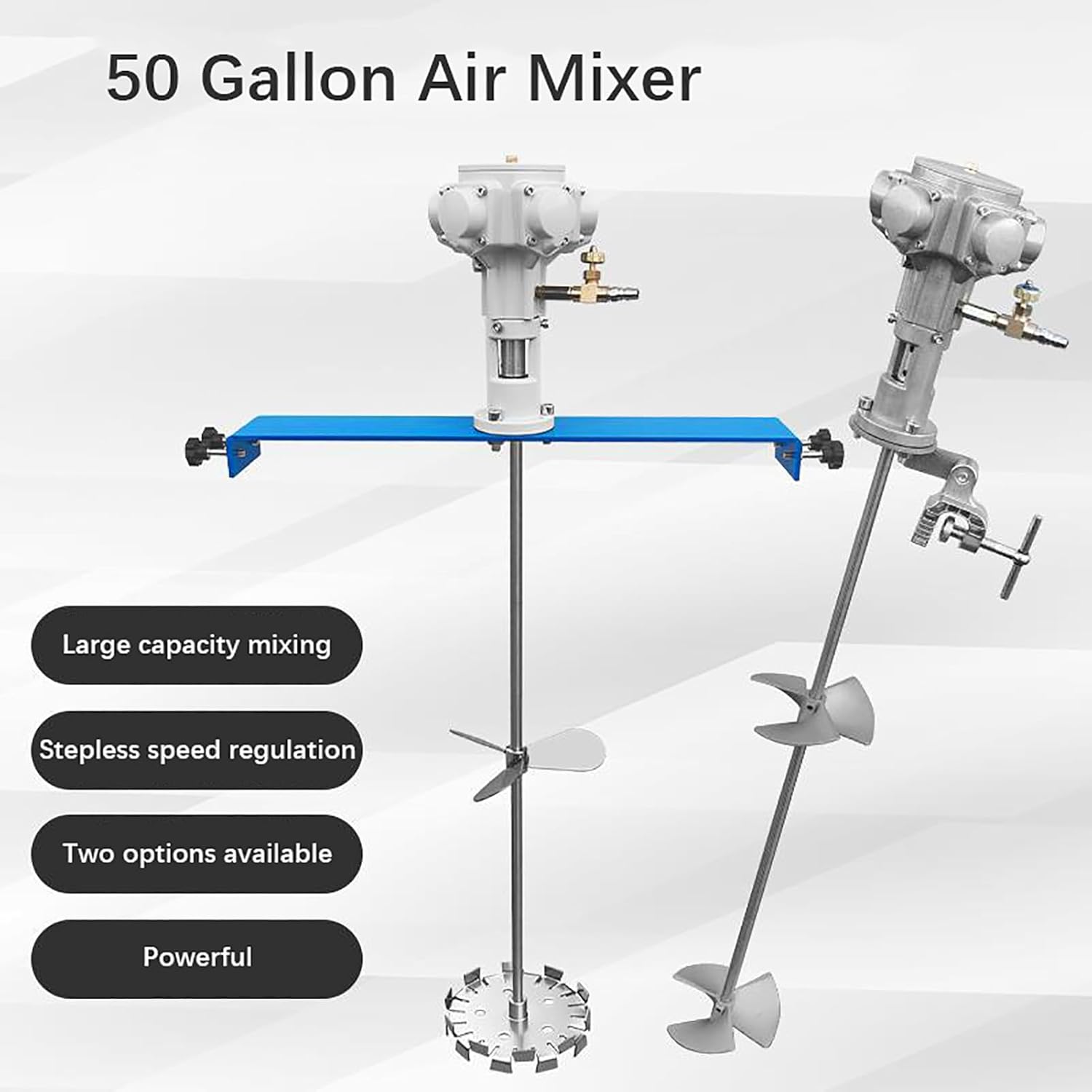 50 Gallon Pneumatic Paint Mixer Thickened Small Tank Barrel Drum Mixer Air Powered Agitator Paint Stirring Machine Mix Tool 1/2HP for Viscous Liquid