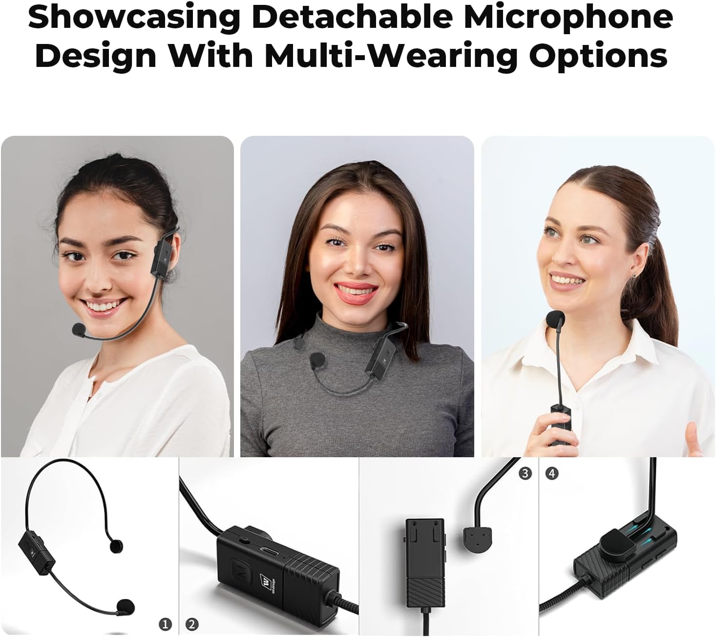 WinBridge Portable PA System with Bluetooth Microphone, 30W Wireless Voice Amplifier Speaker & Portable Microphone for Teachers, Tour Guide, Presentation, Coaching, Church, Classroom S91