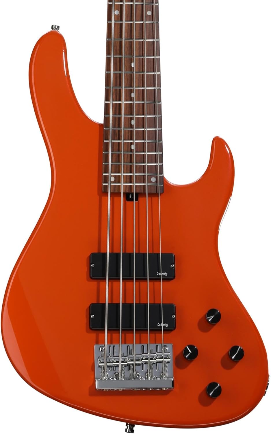 Sadowsky MetroExpress Modern 5-string Bass Guitar - Candy Apple Orange, Morado Fingerboard