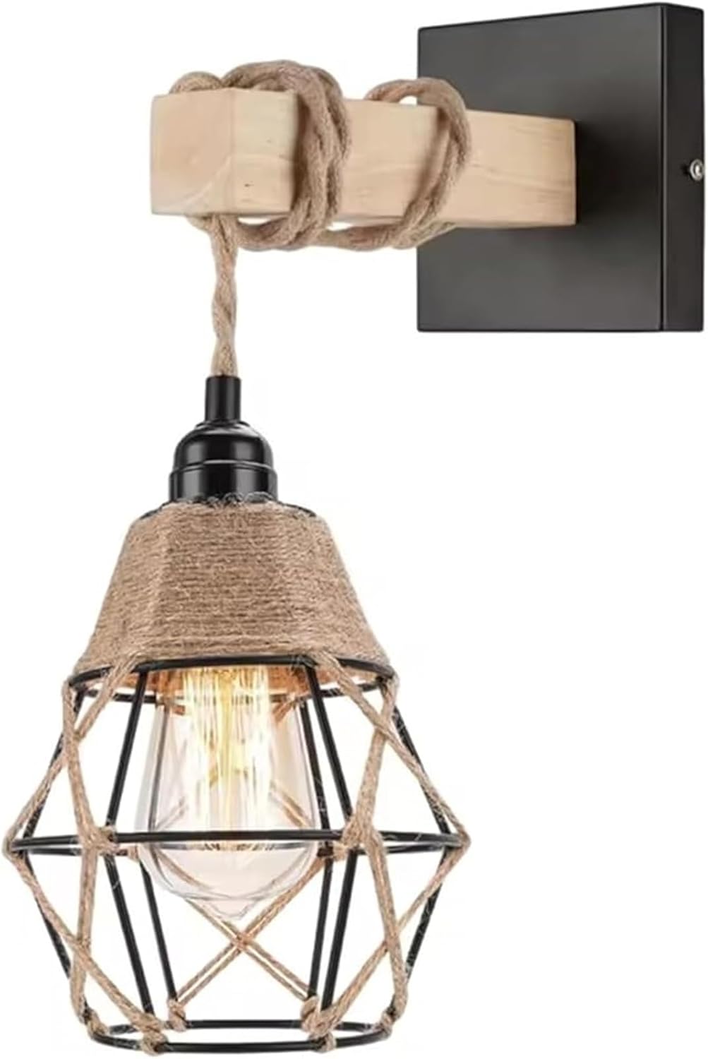 Wall Sconce E26/E27 Farmhouse Light Mounted Lamp Bedside Lighting Fixture for Living Room Reading Kitchen