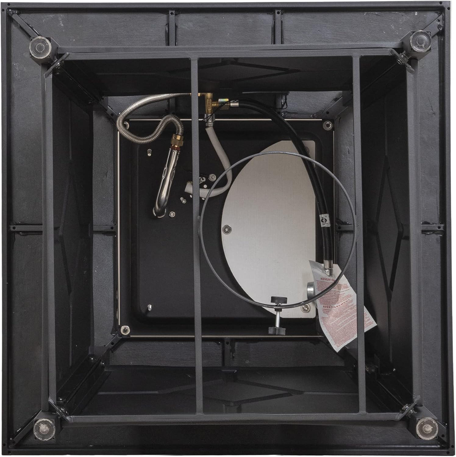 Outdoor 28 in. Square Black 40,000 BTU Steel Propane Gas Fire Pit Table with Steel lid, Weather Cover for Patio, Garden, Backyard