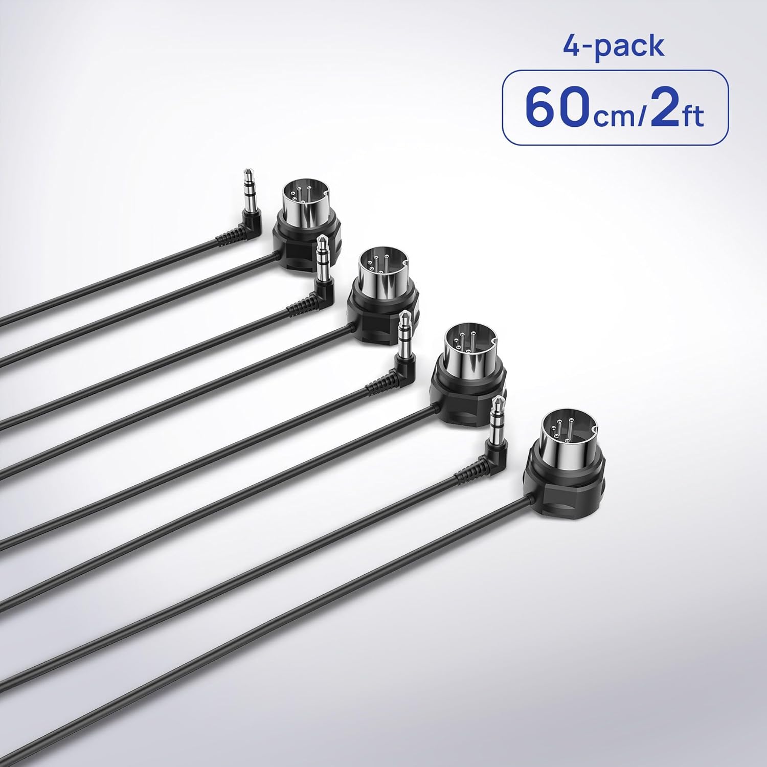 CME WIDI Thru6 BT + 4-Pack 2-FT TRS MIDI Cables - 2-in-6-out MIDI Thru/Split with 5-pin DIN and Bluetooth MIDI + 4-Pack TRS 3.5 Type A Low-Profile MIDI cables