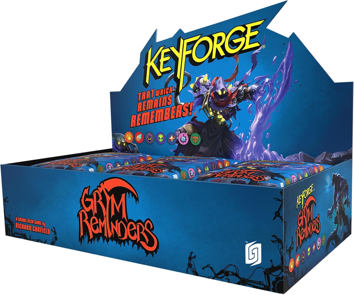 KeyForge: Grim Reminders Archon Deck Display - 12 Unique Decks, Introduces House Geistoid, New Effects & Icons, Made by Ghost Galaxy