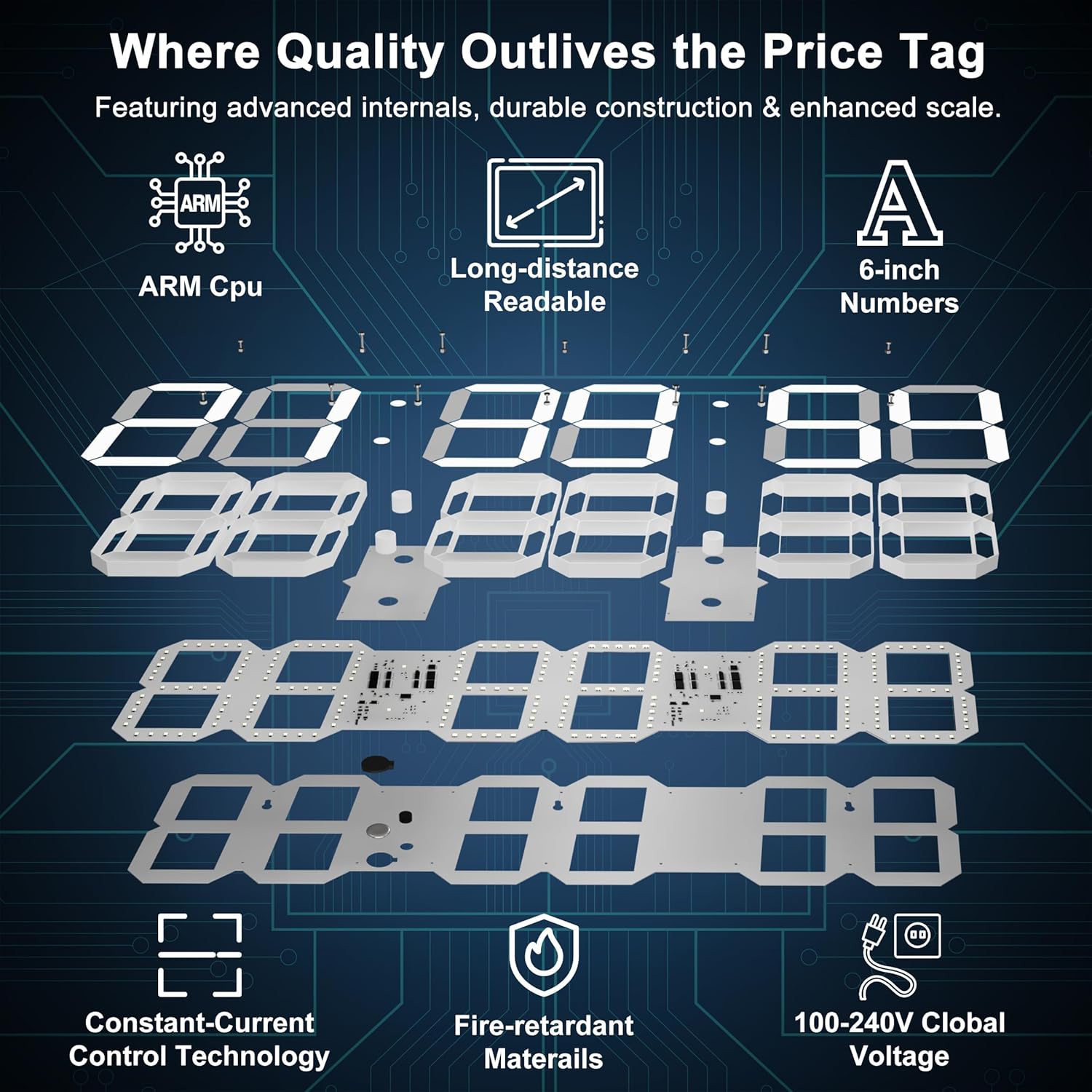 Large Digital Wall Clock 27