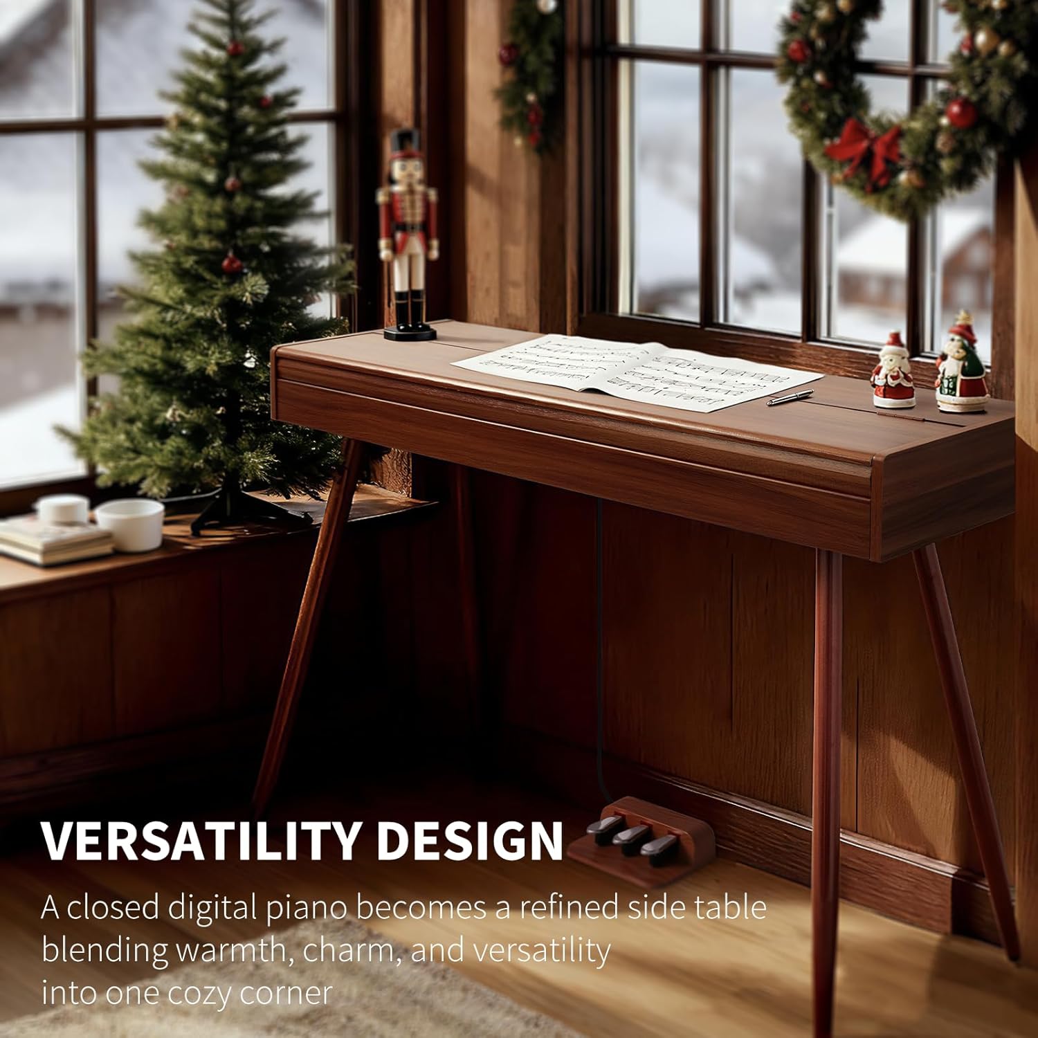 AiJoy 88-Key Digital Piano, Hammer-Action Weighted Keyboard with Triple Pedals, 20W Stereo Speakers, USB-MlDl & Dual Headphone Jacks, Full-Size Electric Piano for Beginners & Home, ADP-100