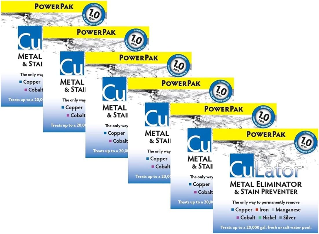 Artist Unknown CuLator Metal Eliminator and Stain Preventer for Pools & Spas - 6 Month Supply - Liquid Powder - Pool & Spa Stain Preventer