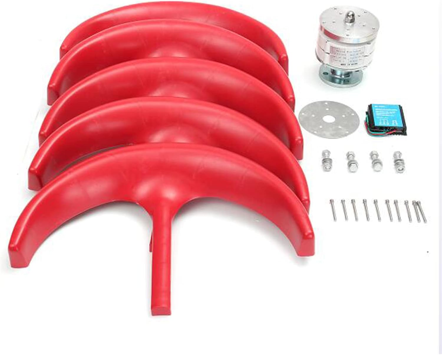 12000W Wind Turbine Generator, 12V-220V Vertical Axis Windmill Portable Wind Power Turbine Generator Kit with Charge Controller(Red)