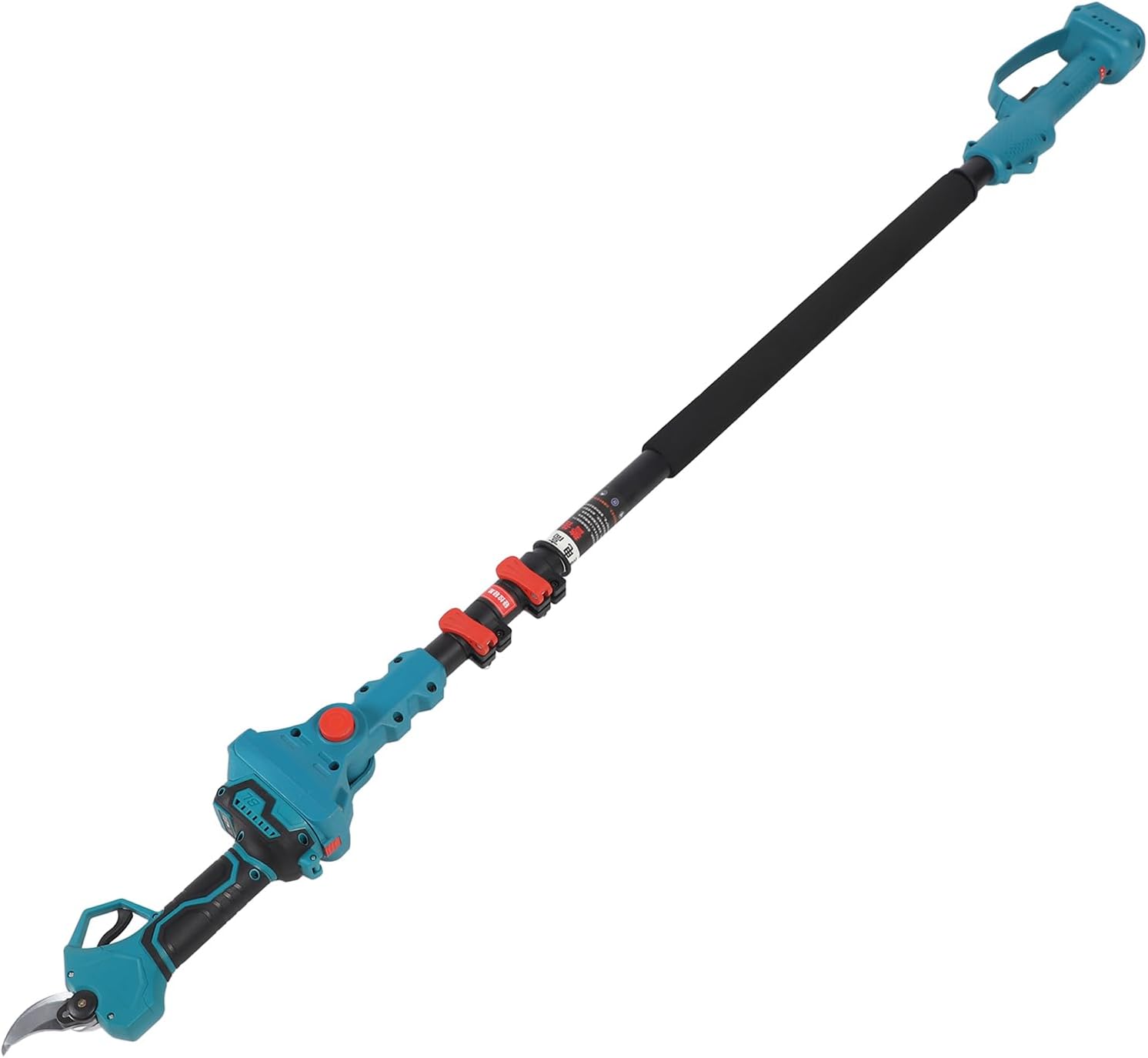 Electric Pruning Shear, Rechargeable Tree Branch Pruner with Extension Pole 180 Degree Adjustable Head Pole Pruning Shear Cordless Branch Cutter for Bushes Roses Gardens Branches