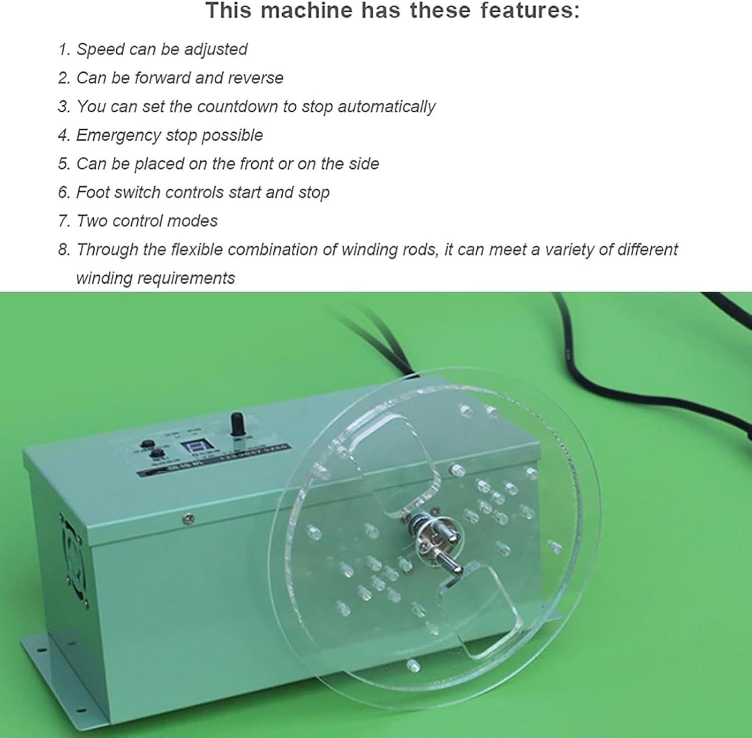 Electric Ribbon Winding Machine, Small Data Cable Winding Machine, with Foot Switch, Forward and Reverse, 1-500 RPM Speed Adjustable, for Ribbon, Wire, Cable