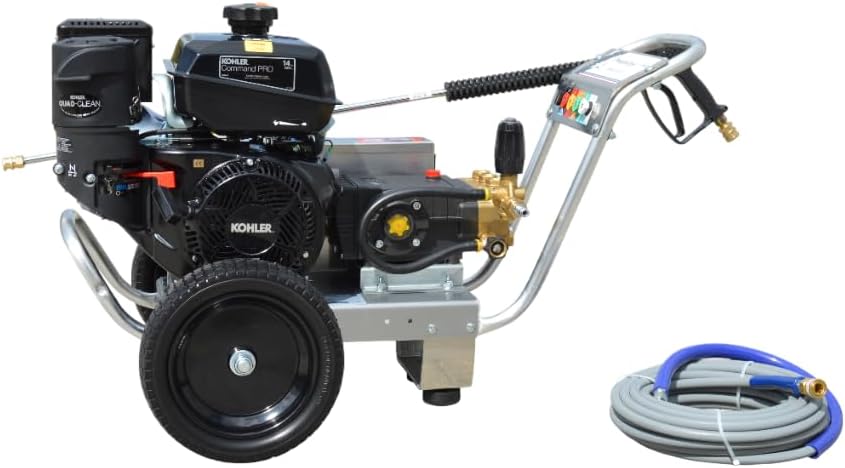 Pressure-Pro Eagle II EB4040KG Belt Driven 4000 PSI Cold Water Pressure Washer, 4.0 GPM, CH440 Engine, Includes Spray Gun and Extension Wand, 5 QC Nozzle Tips, 3/8-inch x 50-Foot Non-Marking Hose