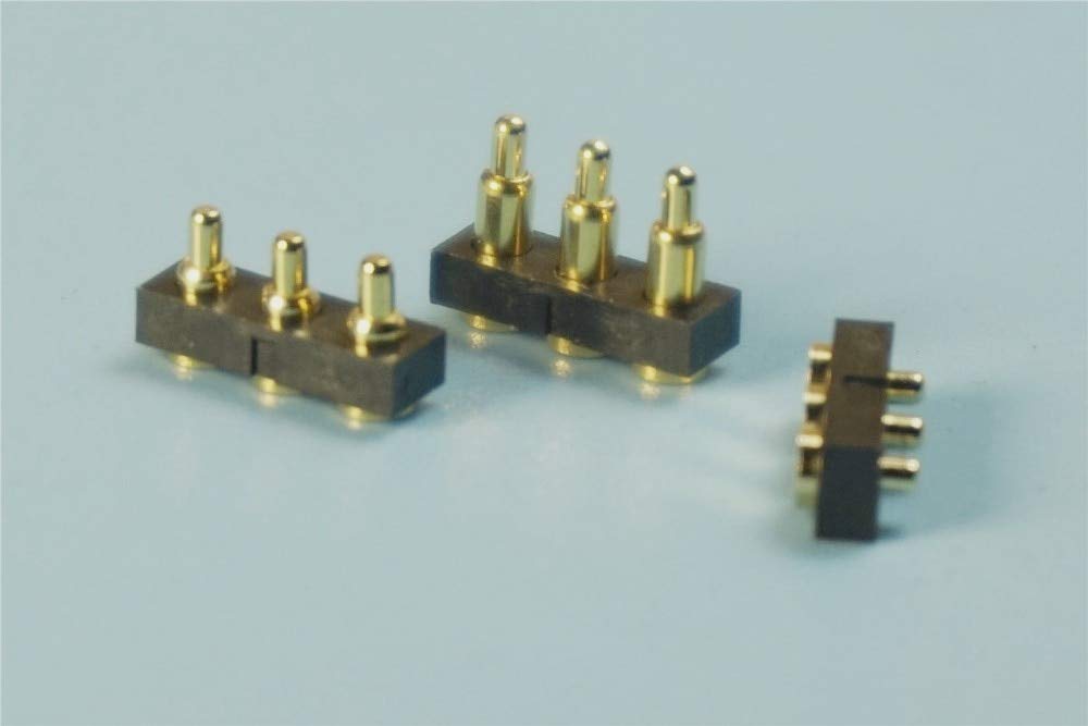 Gimax 100pcs Spring Loaded Pogo Pin Connector 3 Pin 2.54 mm Grid Height 2.0 2.5 3 3.5 4 4.5 5 5.5 6 6.5 7 7.5 8 8.5 9 9.5 10 mm SMD - (Color: Height 6.0)