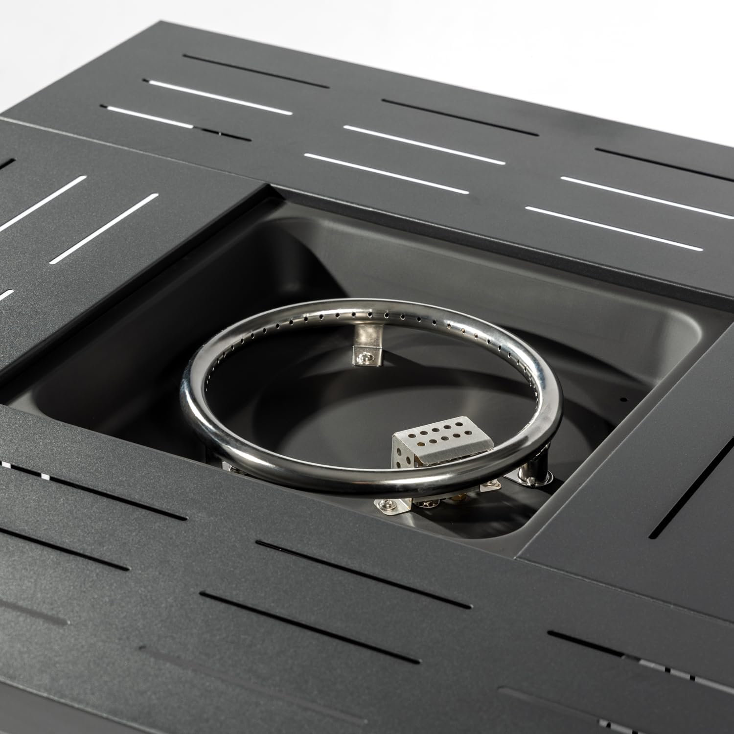 34inches Steel Fire Pit Table Gas Fire Pit for Outdoor Patio and Garden Black