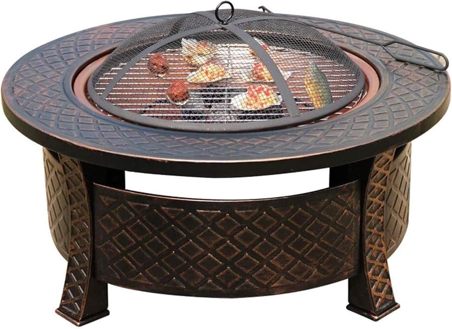 Fire Pits Outdoor Wood Burning Outdoor Fire Pits Round Fire Pit with Spark Screen