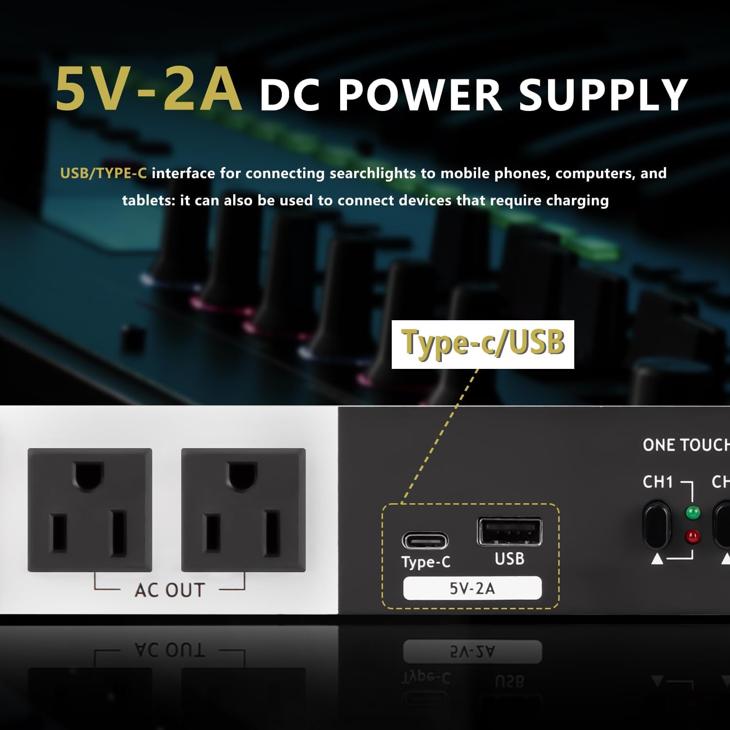 Professional 10 Socket Power Conditioner/Surge Sequencer with USB and Type-C Charger.3300W Rack Mount Audio Power Supply Controller, Surge Protector, for Audio product, electronic equipment