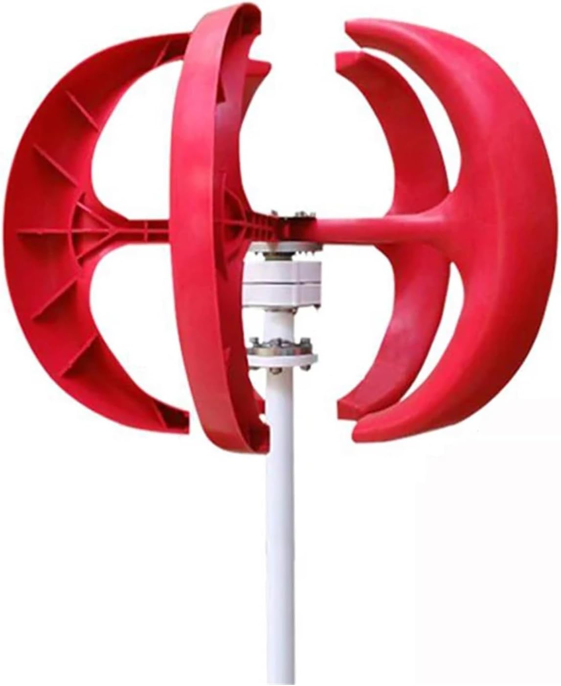 5000W Vertical Axis Wind Turbine Generator 5KW 12V 24V 48V with MPPT Low Noise Wind Power Generator Windmill for Home Farm Low Starting Speed for Home(Red with Controller,48V_5000W)