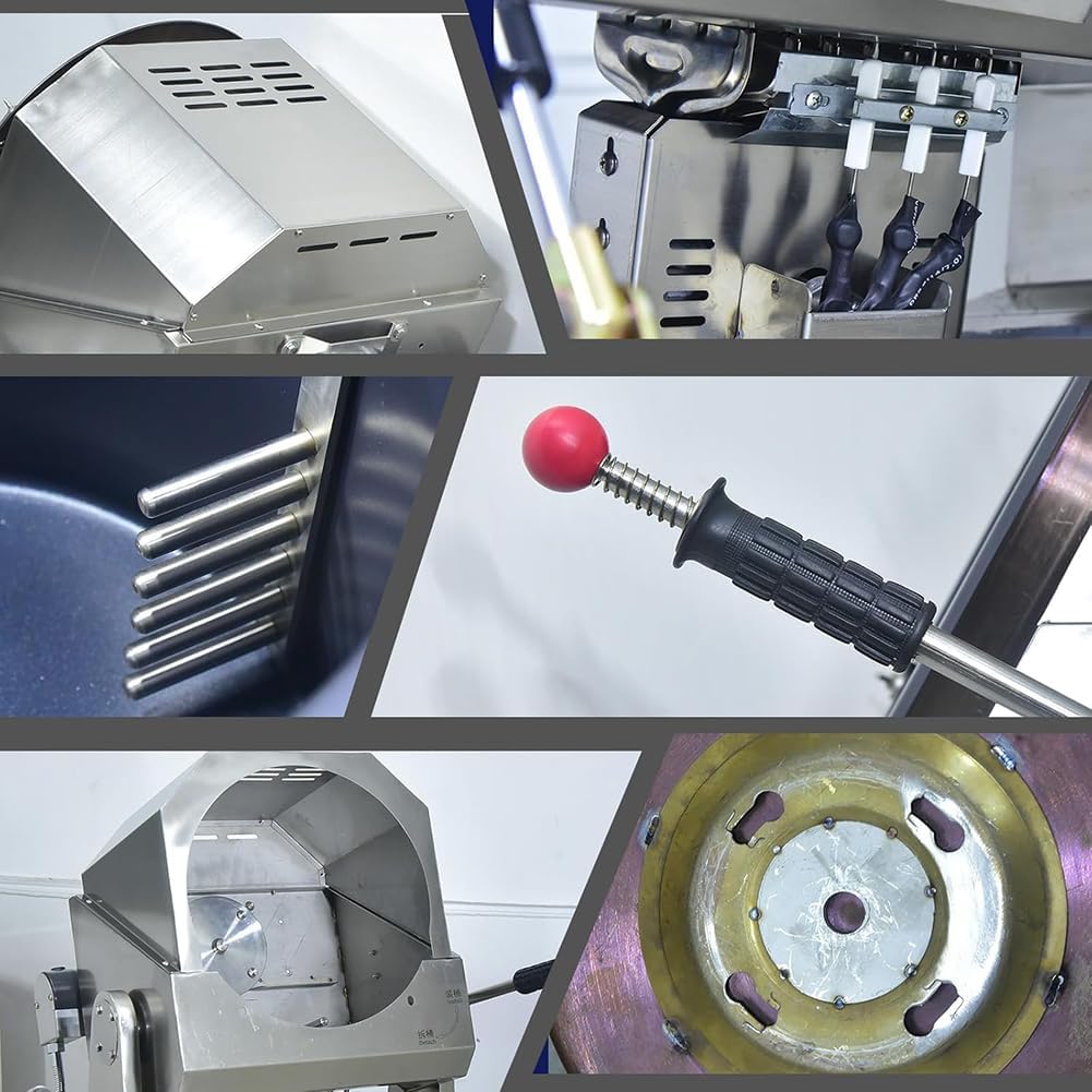 Non-Stick Automatic Cooking Machine, Household Countertop Gas-Powered Stir-Fry Machine, Stainless Steel Drum Stir-Fry Machine, with 4 Timers, Large Capacity Food Processor,36cm Wok