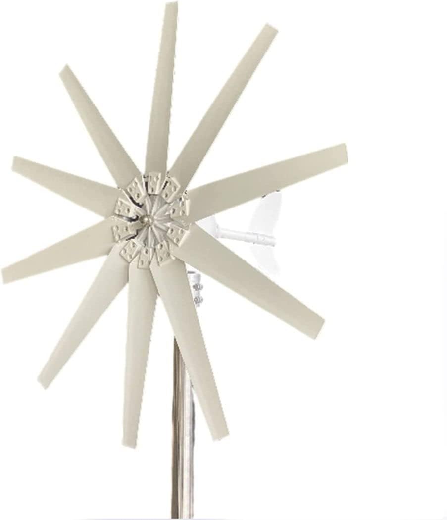 LiuSj JUnSt 8000W Horizontal Wind Turbines Generator Kit,12V 24V 48V 10 Blades Easy Installation Vertical Wind Turbine with Controller for Home Use (White)