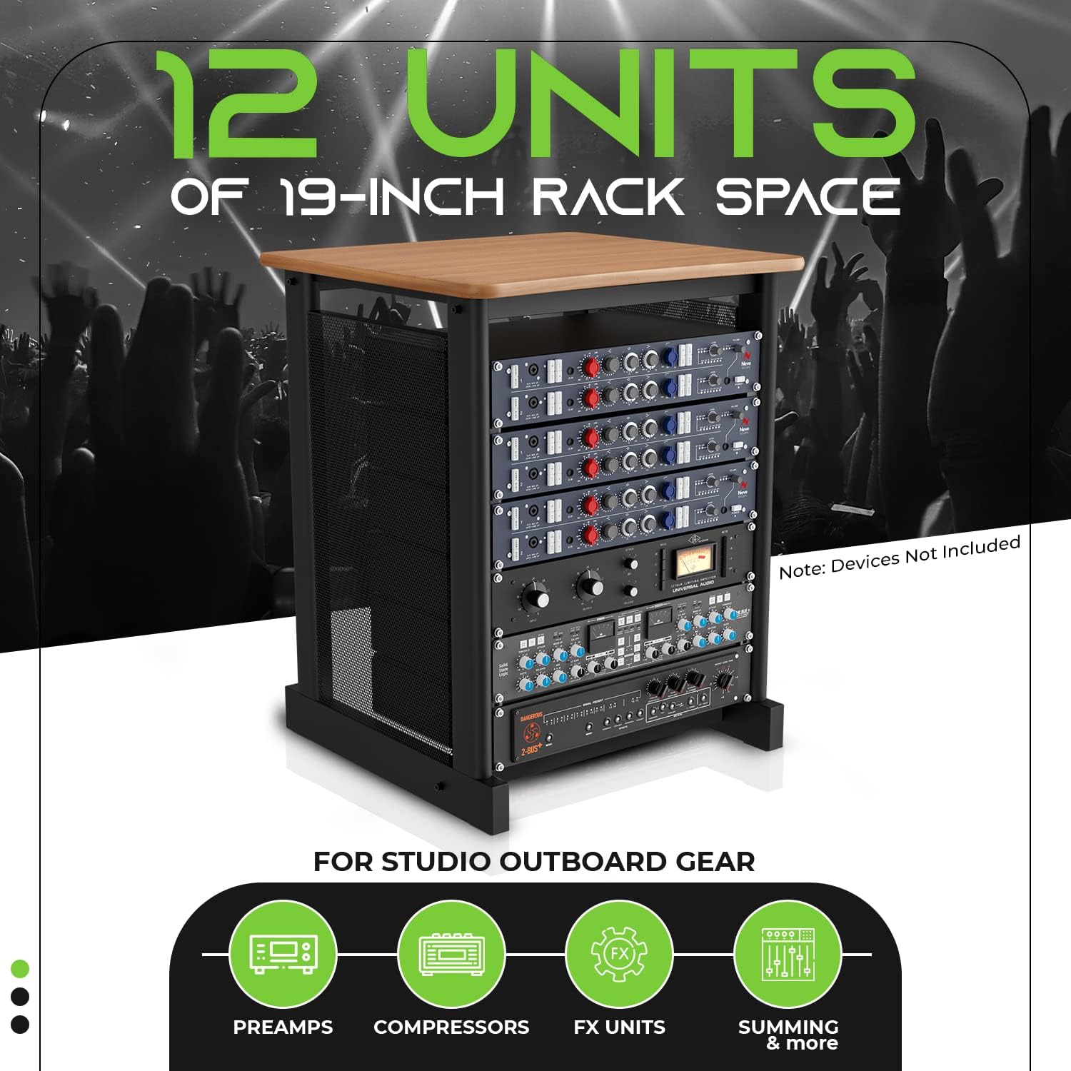 GEARit 12U Audio Rack With Flat Top for 19