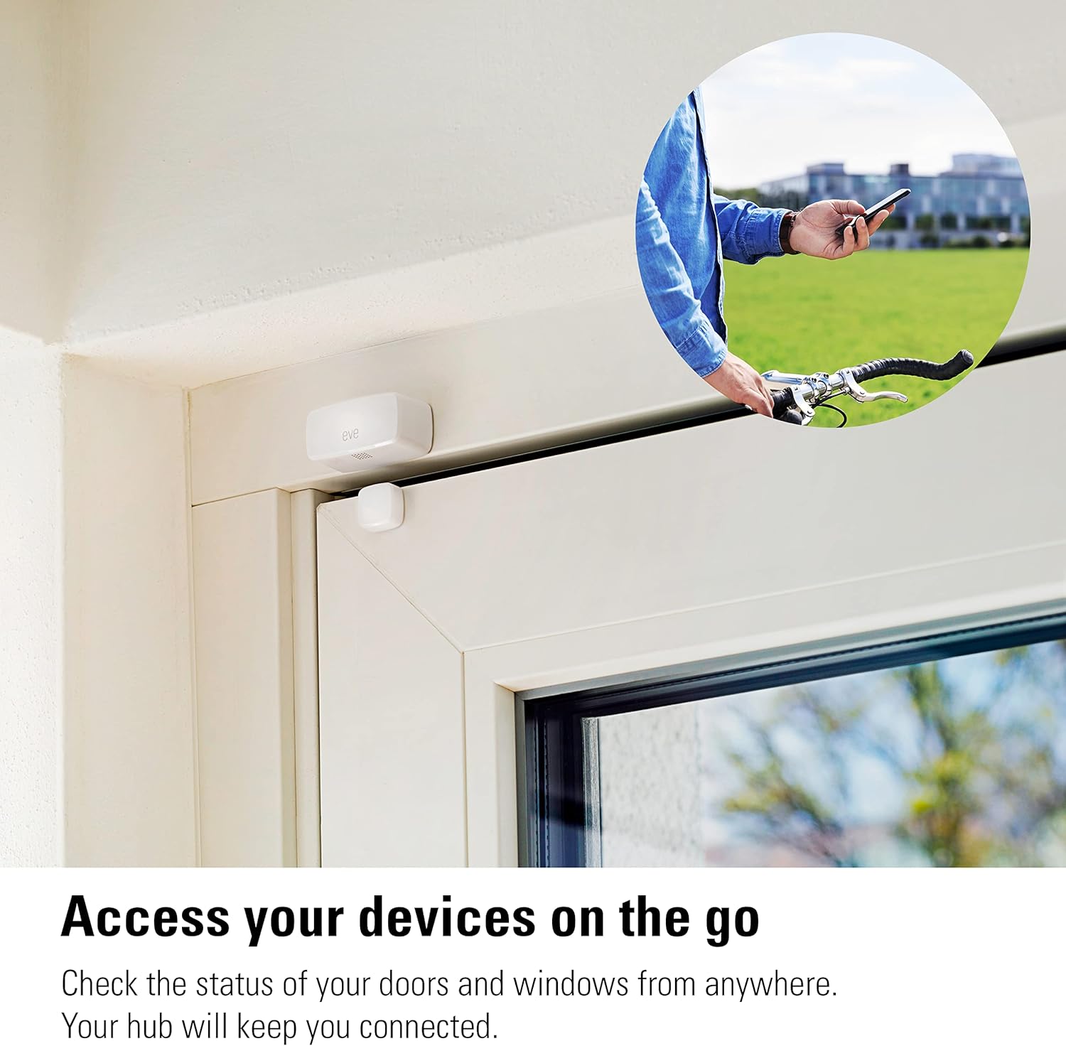 Eve Door & Window (Matter) 3 Pack – Smart Contact Sensor for Doors & Windows, Open/Closed State, Automatic Control of Accessories, Matter Over Thread, Apple Home, Alexa, Google Home, SmartThings