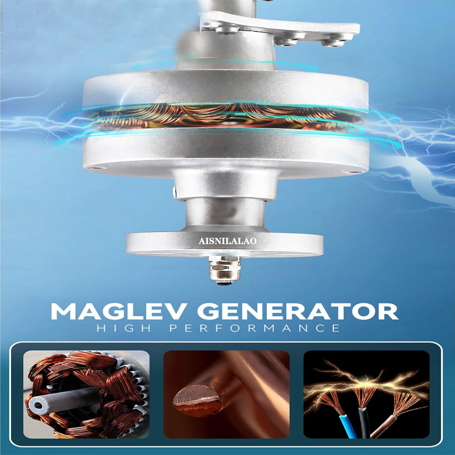 Low Noise Vertical Wind Turbine Generator, 10000W 48Vhome Use Wind Turbine for Garden Home 3 Blades for Hybrid Wind Solar System,with Controller