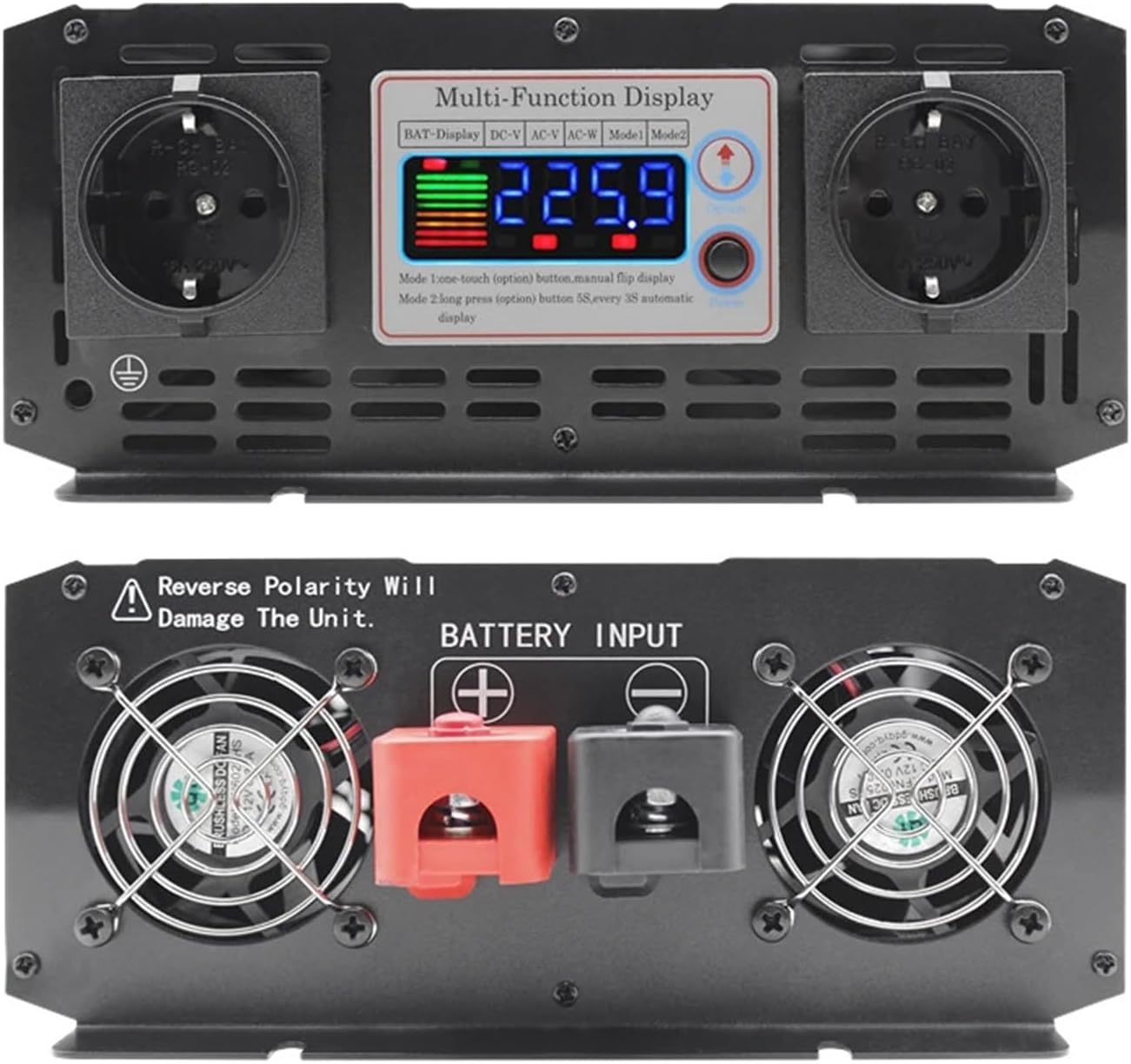 5000W 6000W 8000W 10000W 12000W Pure Sine Wave Inverter 12V 24V 48V DC to AC 220V Power Converter Car Solar Off Grid Transformer(EU-12000W-220V-48V)