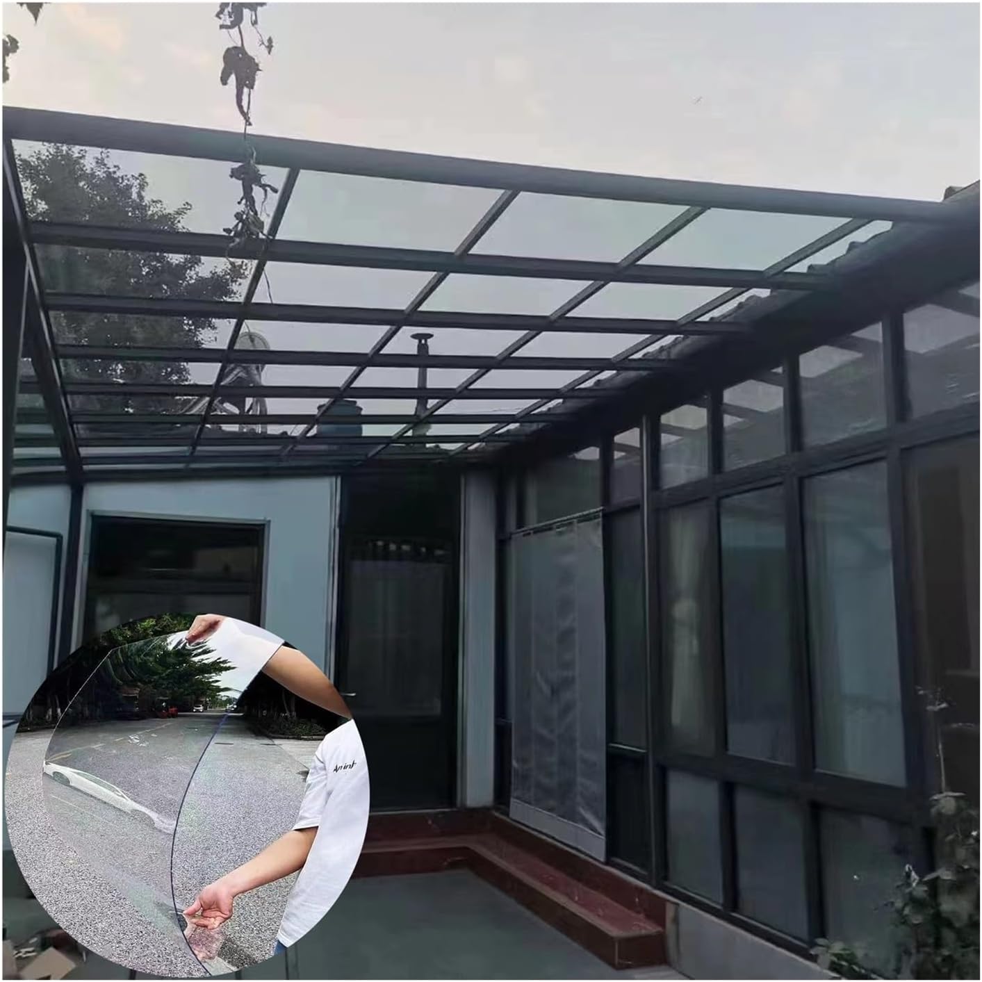 Polycarbonate Plastic Sheet, PC Endurance Board, 1.5mm Thick Impact And Shatterproof Flexible Sunlight Plate, All-Weather Outdoor Garden And Greenhouse Sunlight Panels ( Color : Clear , Size : 0.8x15M