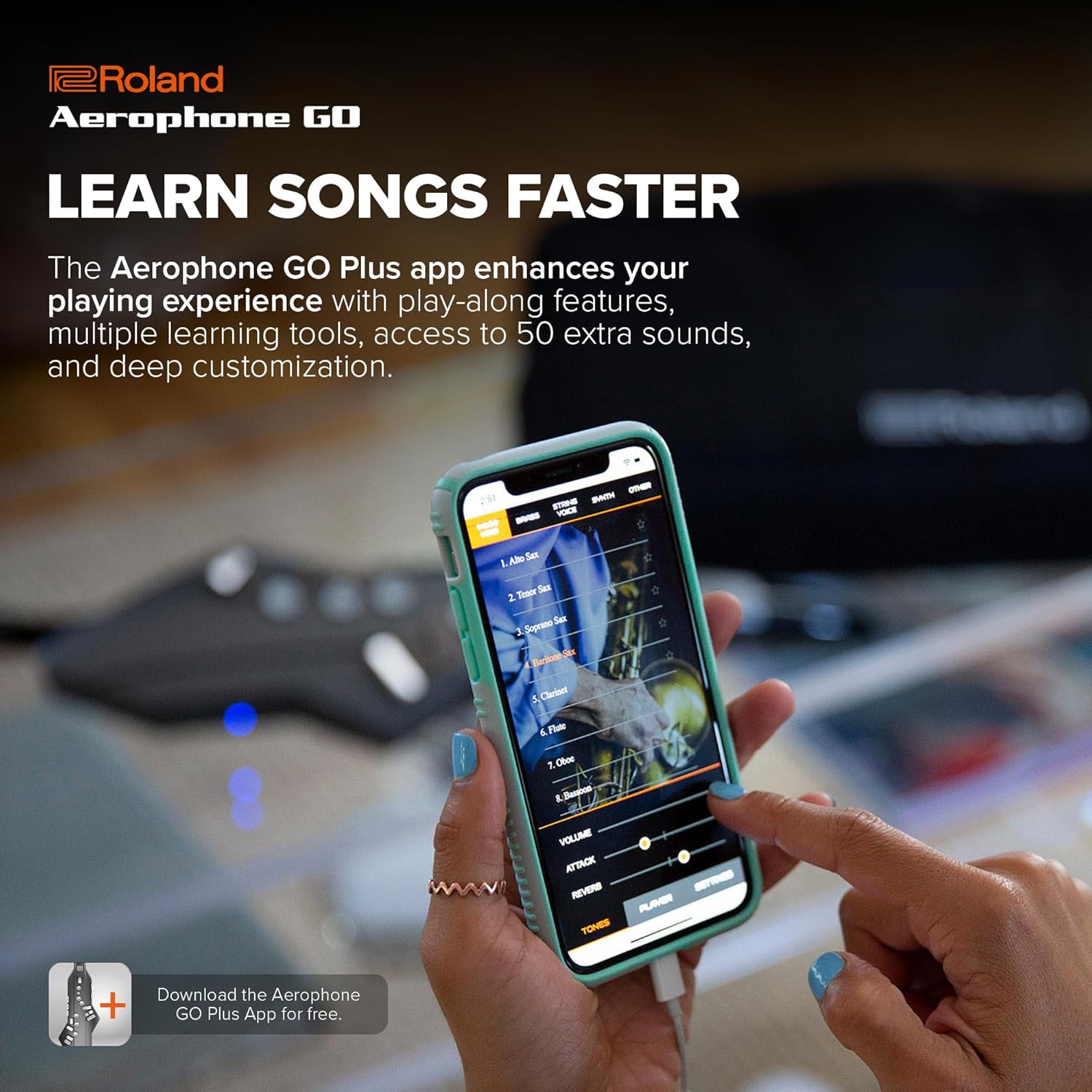 Roland AE-05 Aerophone GO | Compact Digital Wind Instrument | Advanced Control & Playability | 11 High-Quality Onboard Tones | Built-in Speaker | Headphone Connectivity | Bluetooth Enabled