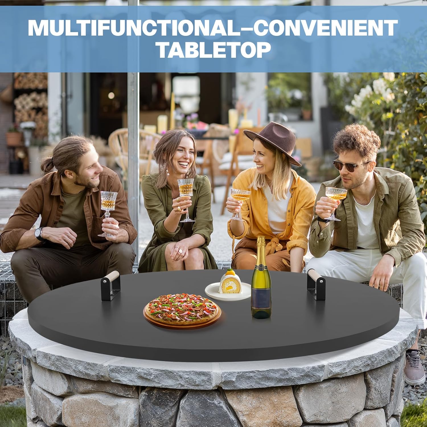 Fire Pit Lid Cover Round - 38