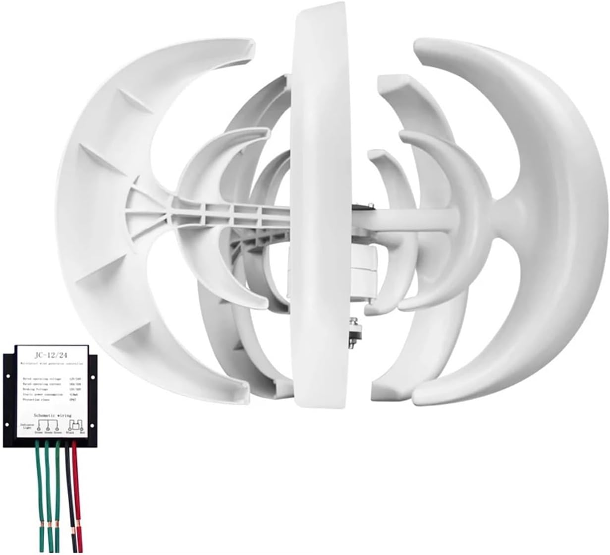 12V Wind Power Generator 1200W Wind Generator with Controller 5 Blades Minitype Lantern Wind Turbine Generator Kit Low Starting Speed for Home