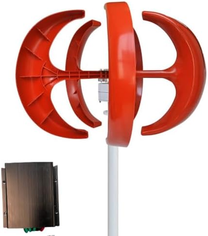 Horizontal Wind Turbine Generator Kits for Home Use - 400W 600W 800W 1000W 1200W, Quiet Vertical Design, 5 Blades with Battery Charging Controller