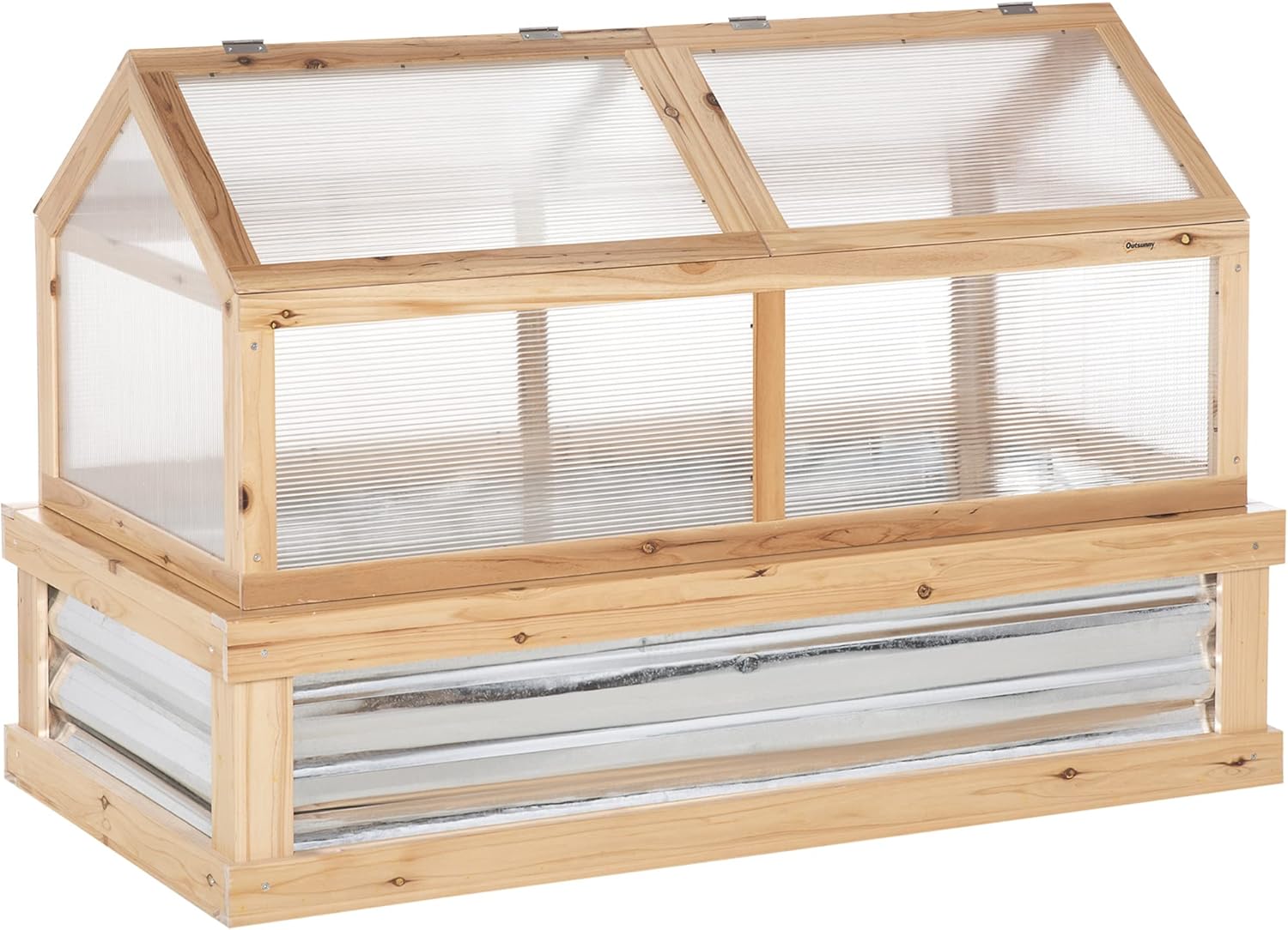 Raised Garden Bed with Polycarbonate Greenhouse, Extend Growing Season, Cold Frame Protector, 48