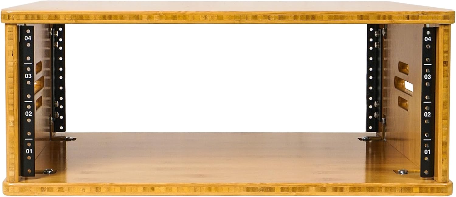 Sound Town DIY 4U Solid Bamboo Studio Rack w/ 14.2