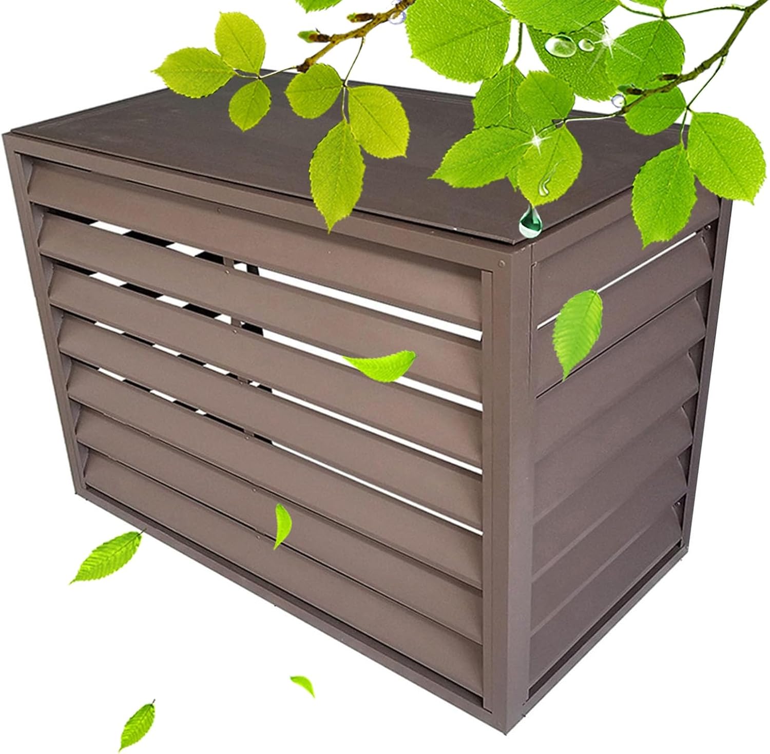 Outdoor Privacy Fence Screen Air Conditioner Cover for Outside Units, Window Aluminum Protective Cover Air Conditioning Cover, Trash Can Enclosure Flower Stand Decorative for Patio