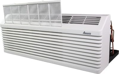 J-Series PTAC Model PTC123J50AXXX- 12000 BTU 5 Kw Wall Mounted Air Conditioner and Heater Combo for Hotel, Motel, Apartment, Sunroom, and Garage. DS01G, WS900QW, & SGK01B.