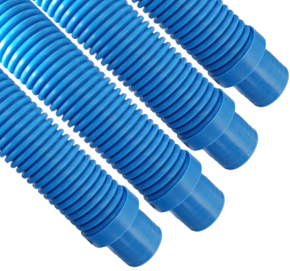 Replacement for Puri Tech Pool Cleaner Vac Hose Kreepy Krauly Barracuda 1.5 in x 4 ft Blue 4 pk