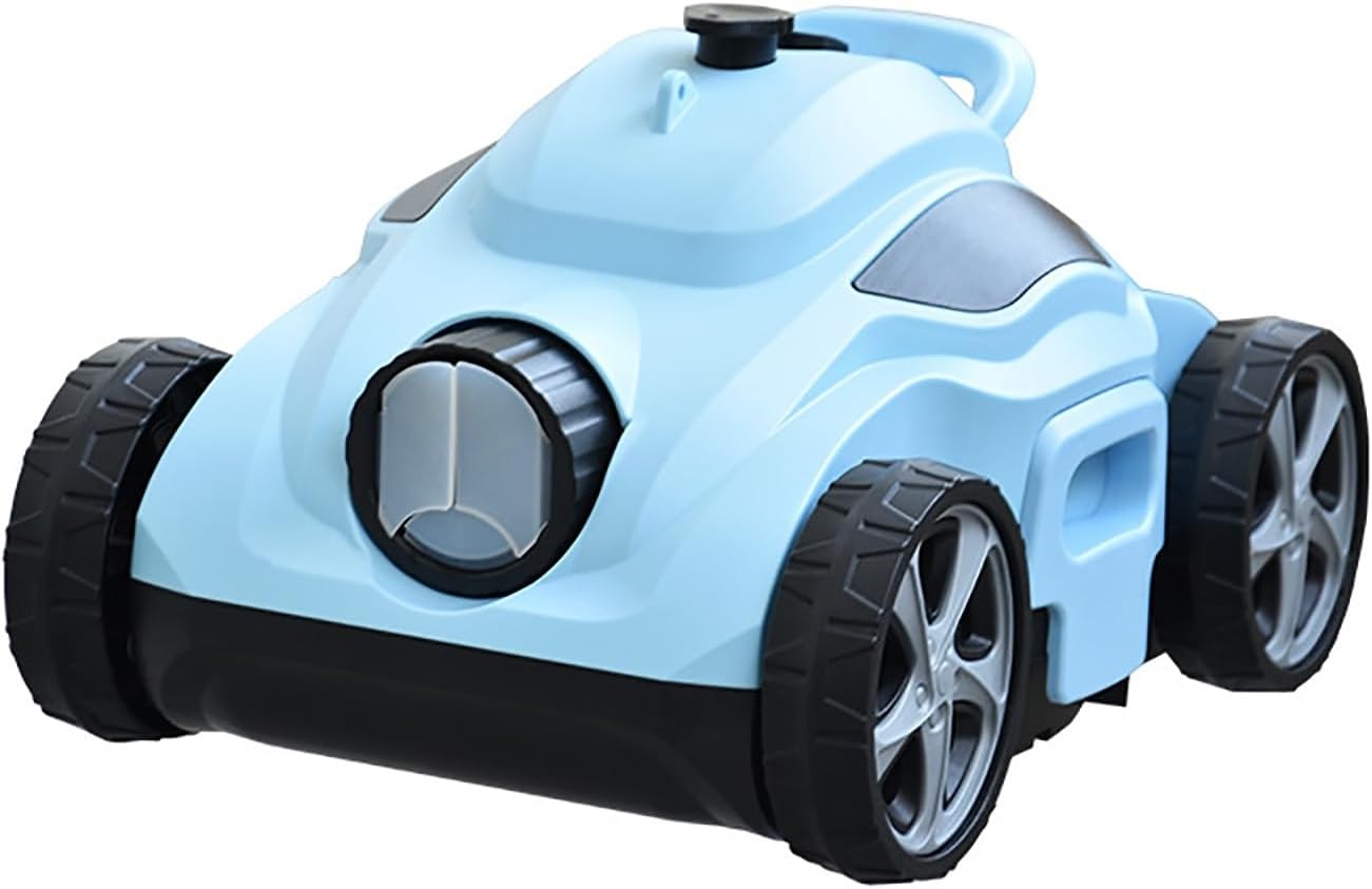 Automatic Robotic Pool Vacuum Cleaner, Pool Cleaner Robot with Waterline Cleaning, Cordless Pool Vacuum for Inground Pools, Lightweight Design