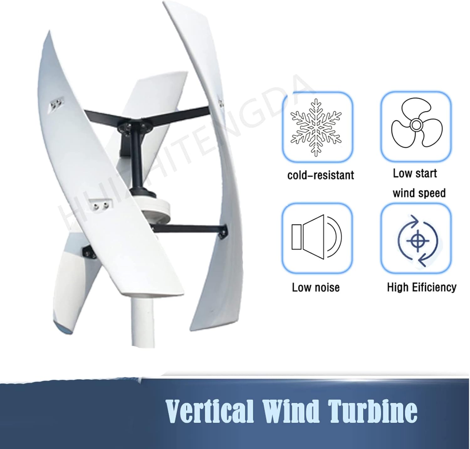 12000W 3 Phase AC Wind Turbine Vertical,3Blades Efficient Small Wind Turbine Generator Kit for Home RV Boat Marine, 12V 24V 48V 220V