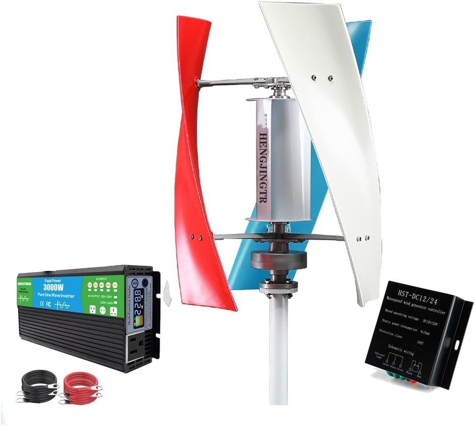 9000W Low Start Wind Speed Large Wind Turbine,3 Blades Vertical Axis High Power 12V 24V 48V 220V Vertical Axis Wind Turbine for Outdoor