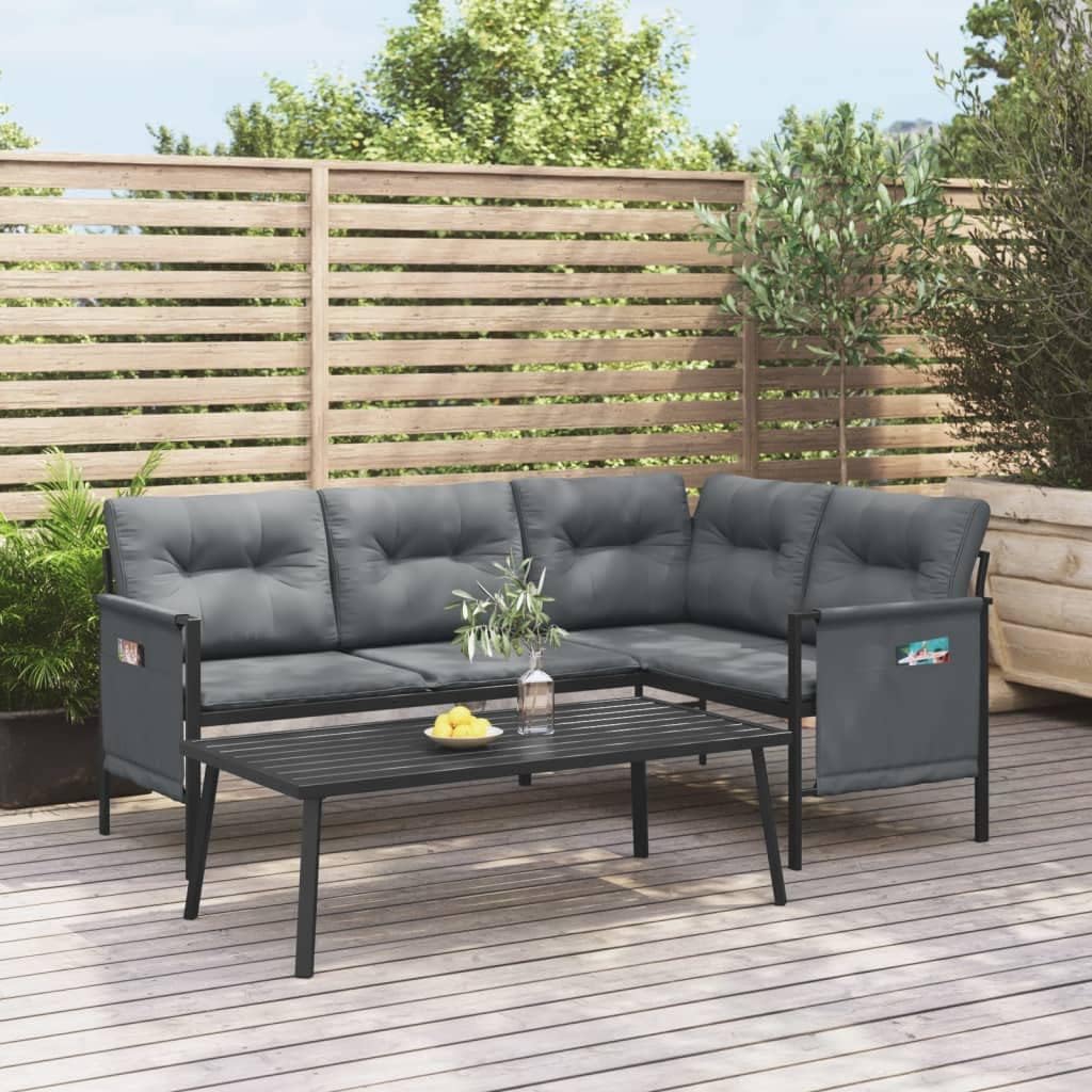 2 Piece Patio Lounge Set Anthracite Steel,Durable and Comfy Outdoor Lounge Set: for Relaxation and Entertaining Furniture Sets for Patio, Lawn & Garden